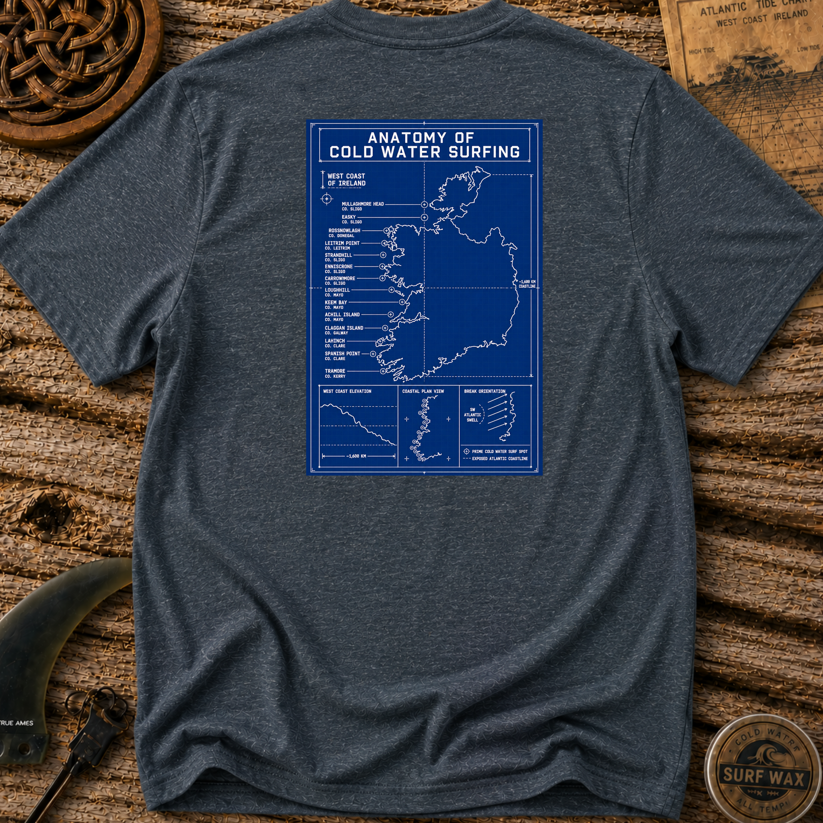 Anatomy of Irish Surfing T-shirt