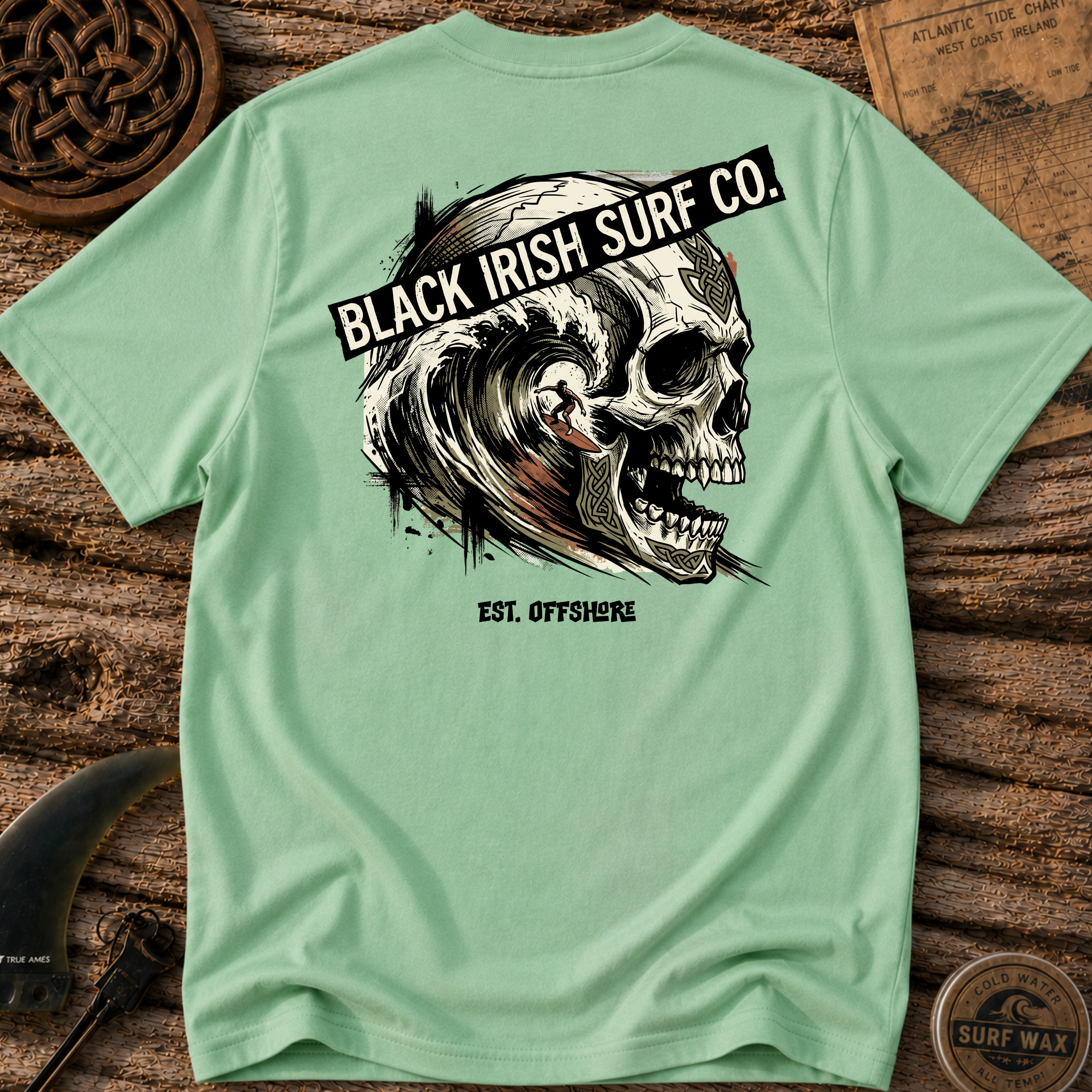 Big Skull Wave Surfing T-shirt