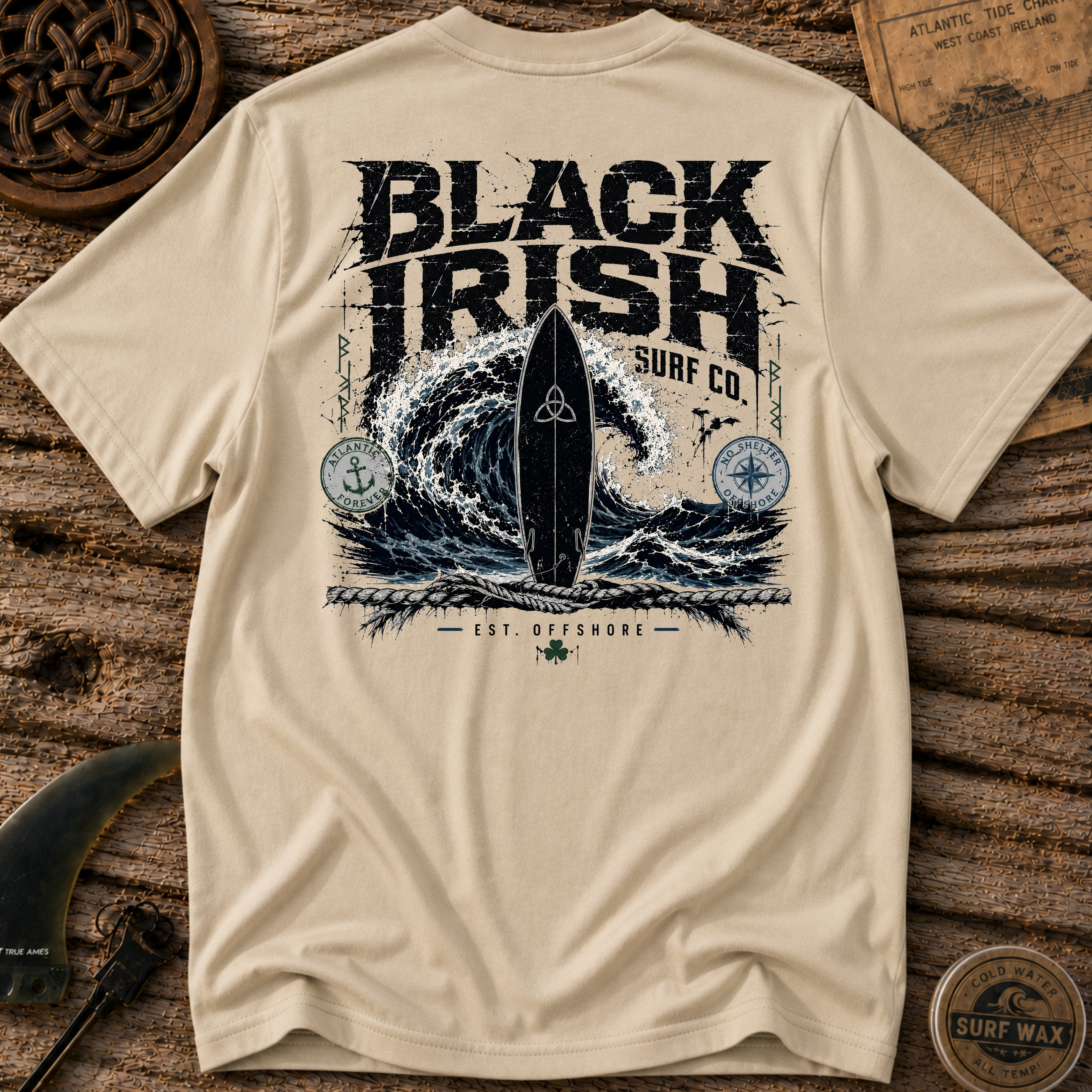 Black Irish Black is Black Surfing T-shirt