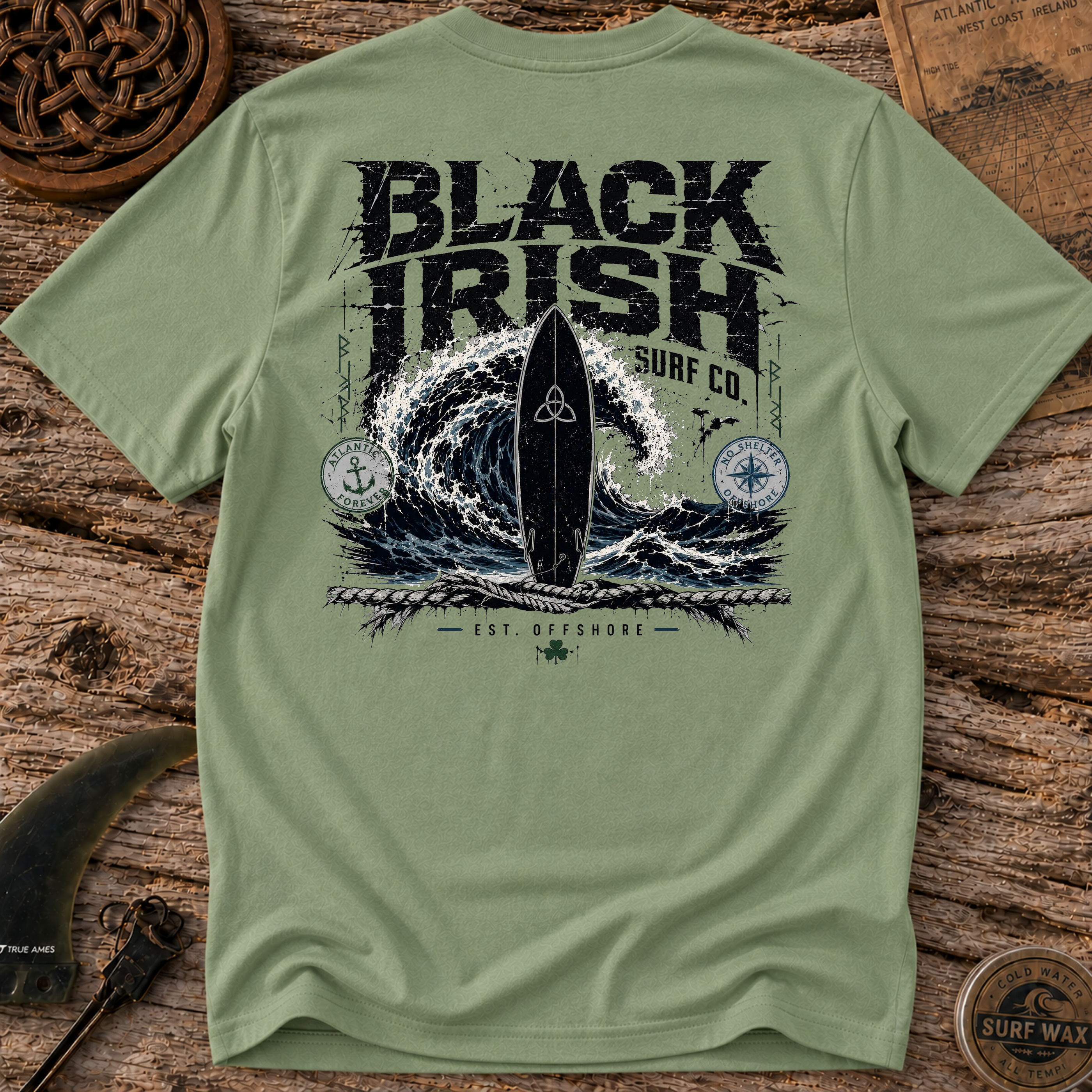 Black Irish Black is Black Surfing T-shirt