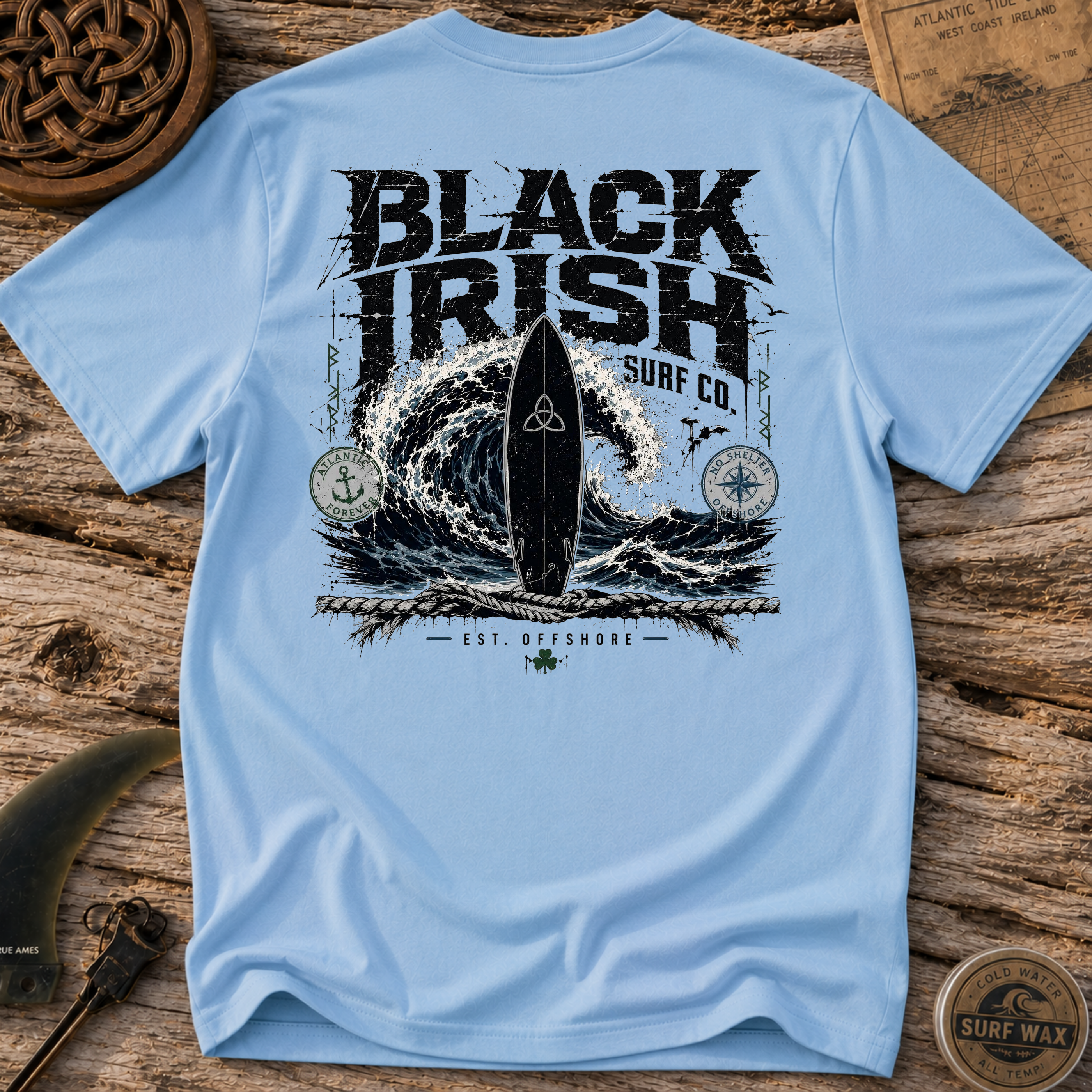 Black Irish Black is Black Surfing T-shirt