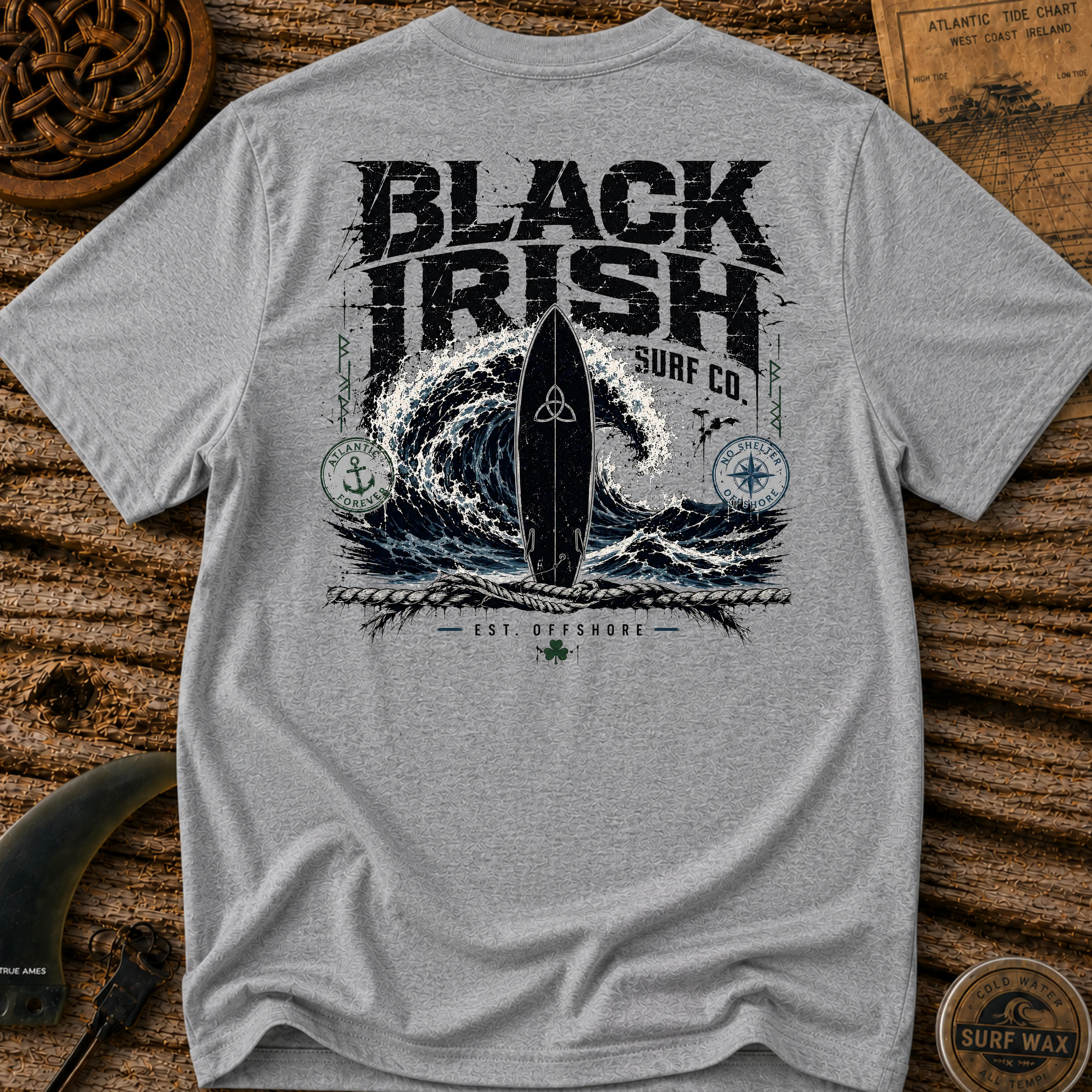 Black Irish Black is Black Surfing T-shirt
