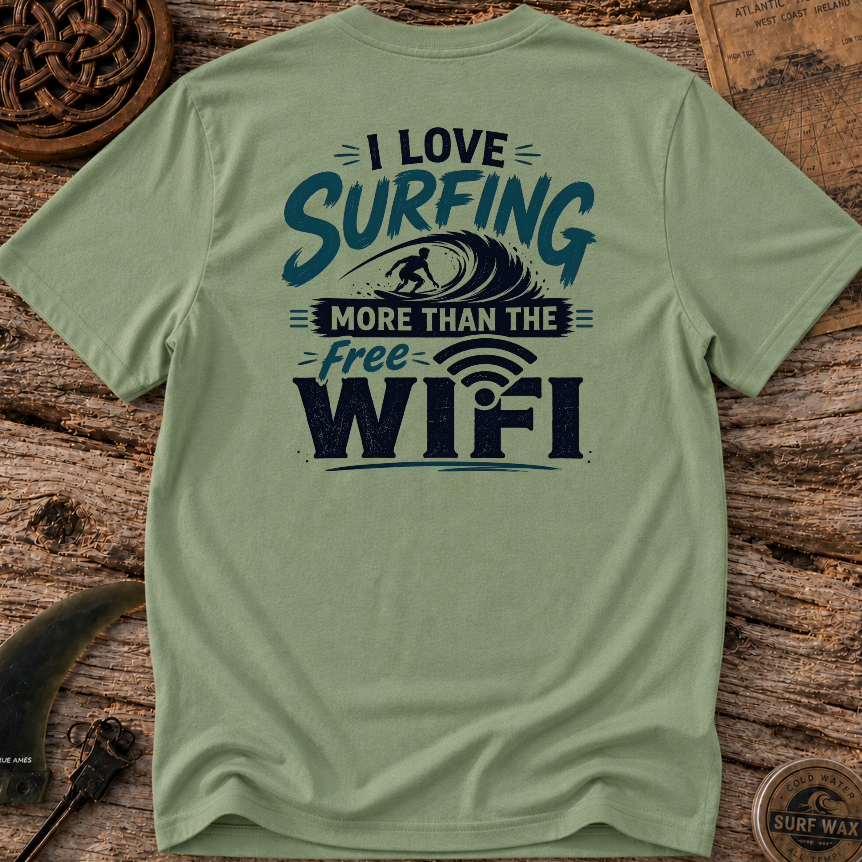 I Love Surfing More Than The Free WiFi T-shirt