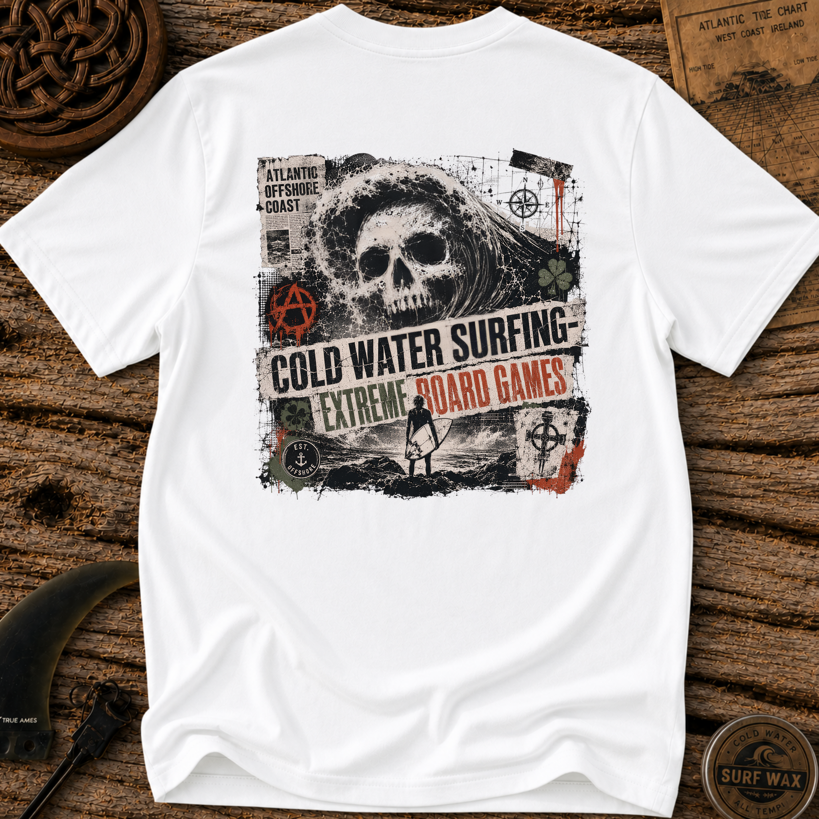 Cold Water Surfing  Extreme Board Games T-shirt