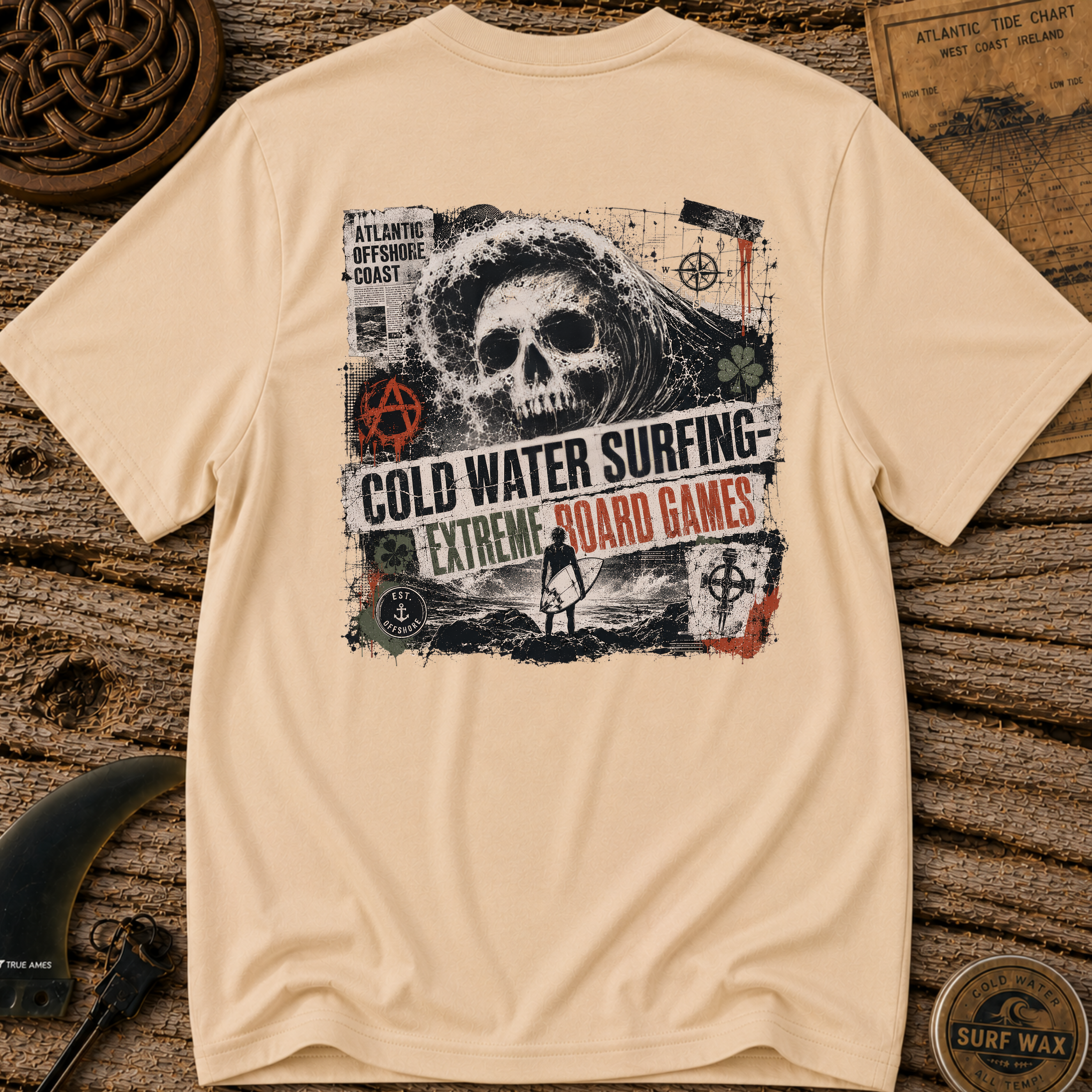Cold Water Surfing  Extreme Board Games T-shirt