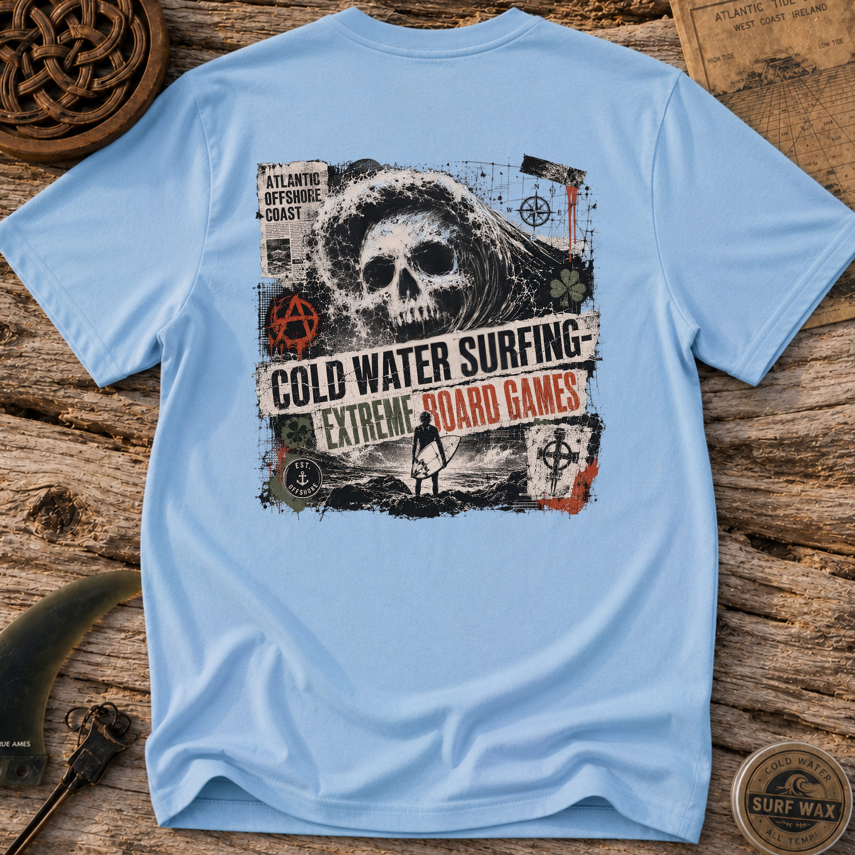 Cold Water Surfing  Extreme Board Games T-shirt