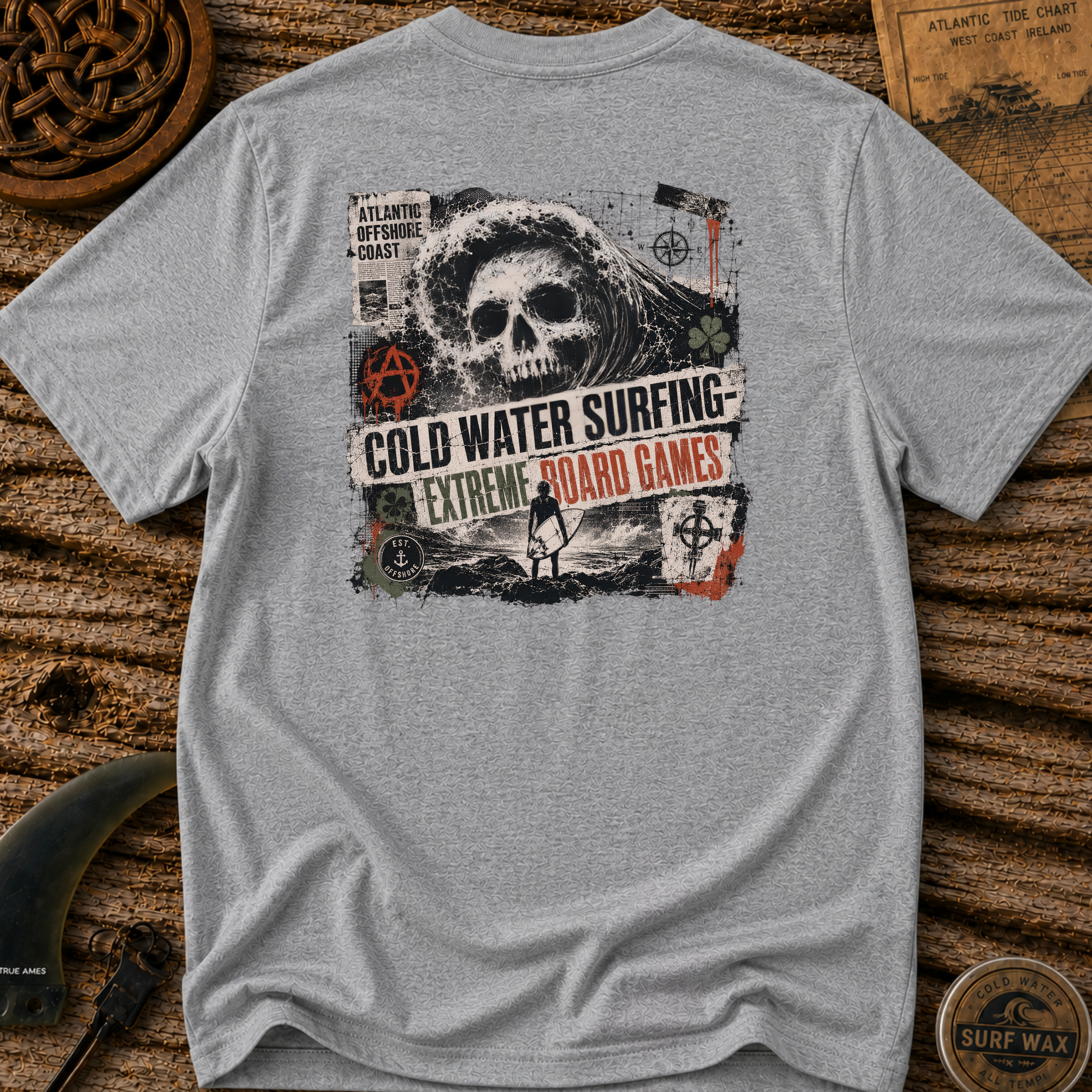 Cold Water Surfing  Extreme Board Games T-shirt
