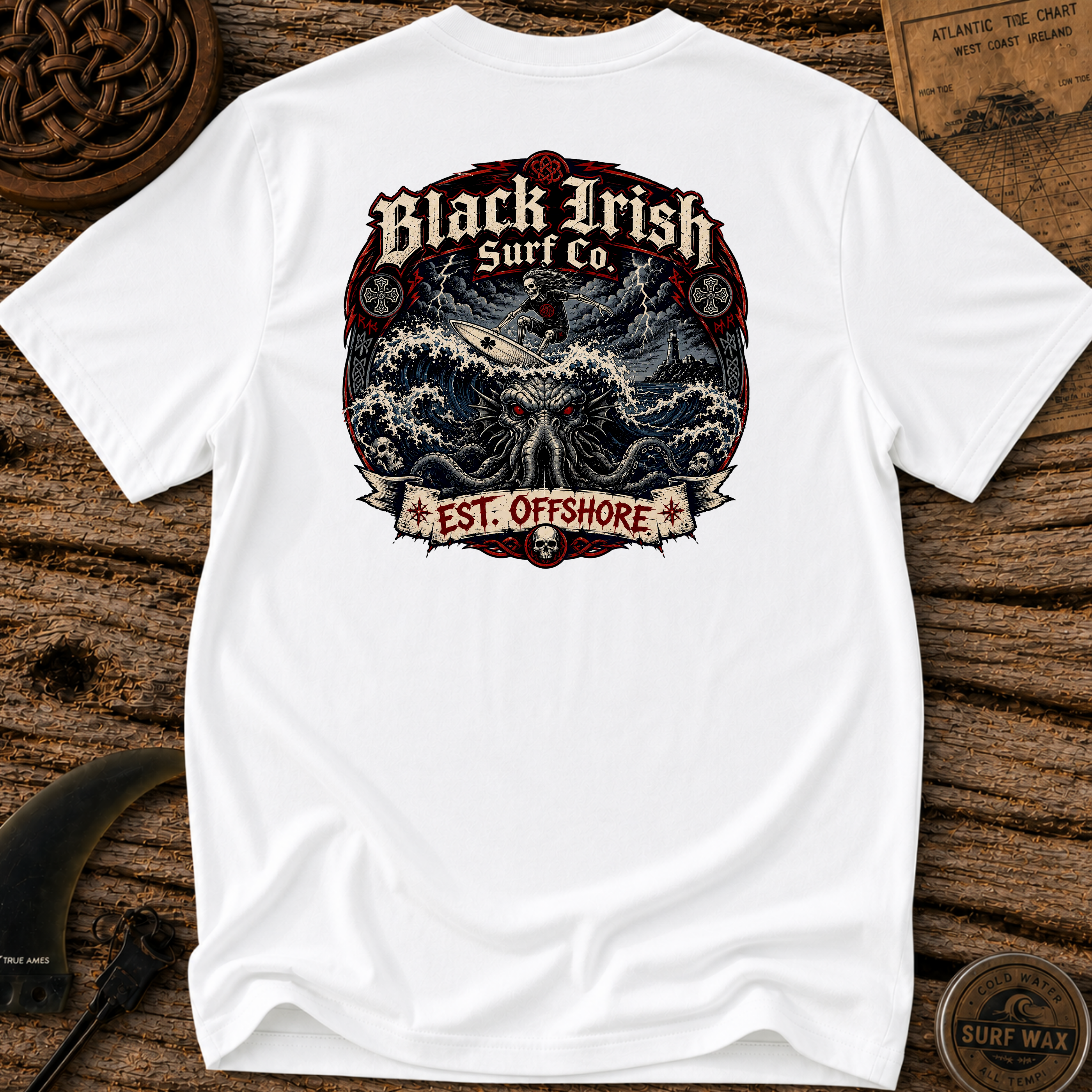 Kraken & Skeleton Surfer T-shirt