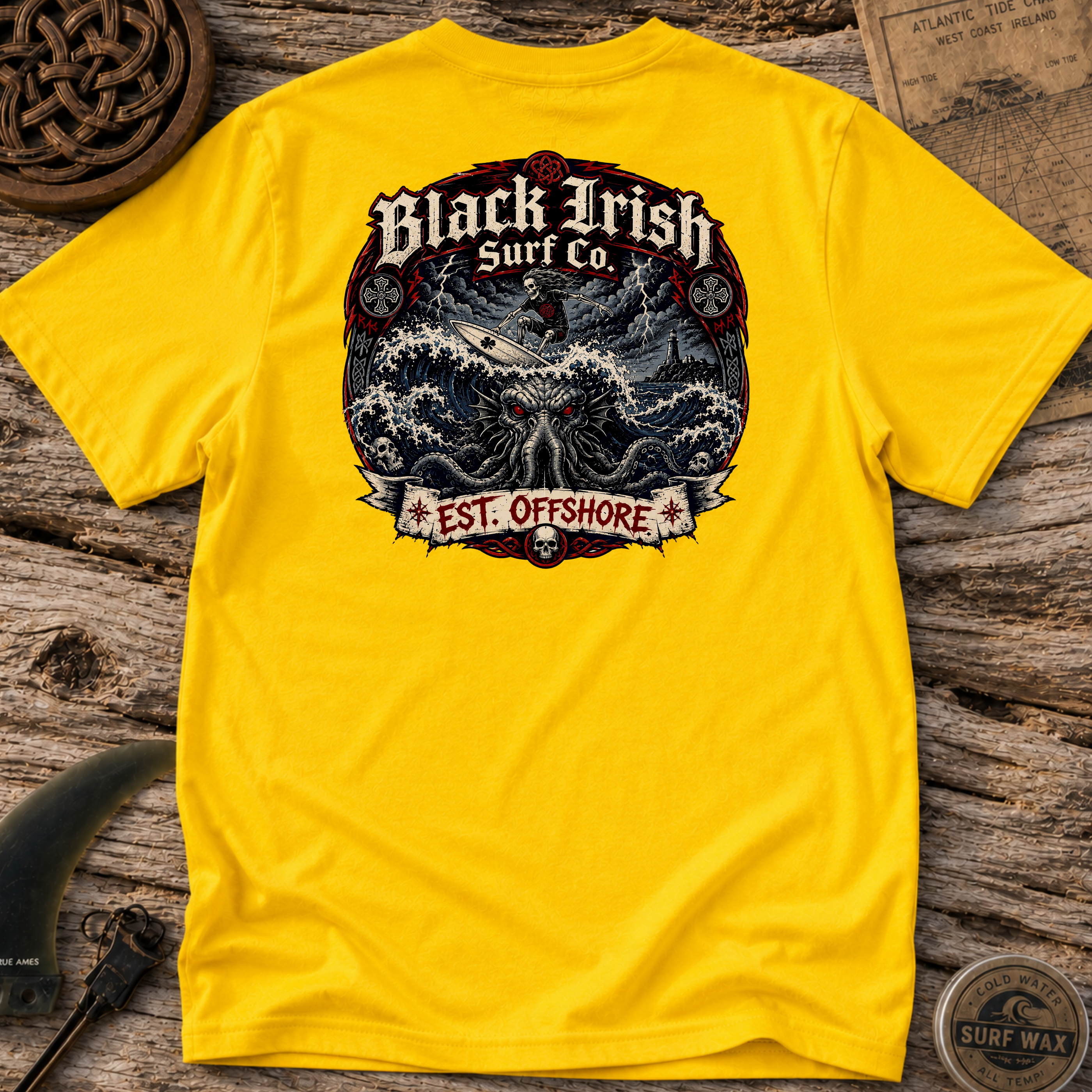 Kraken & Skeleton Surfer T-shirt