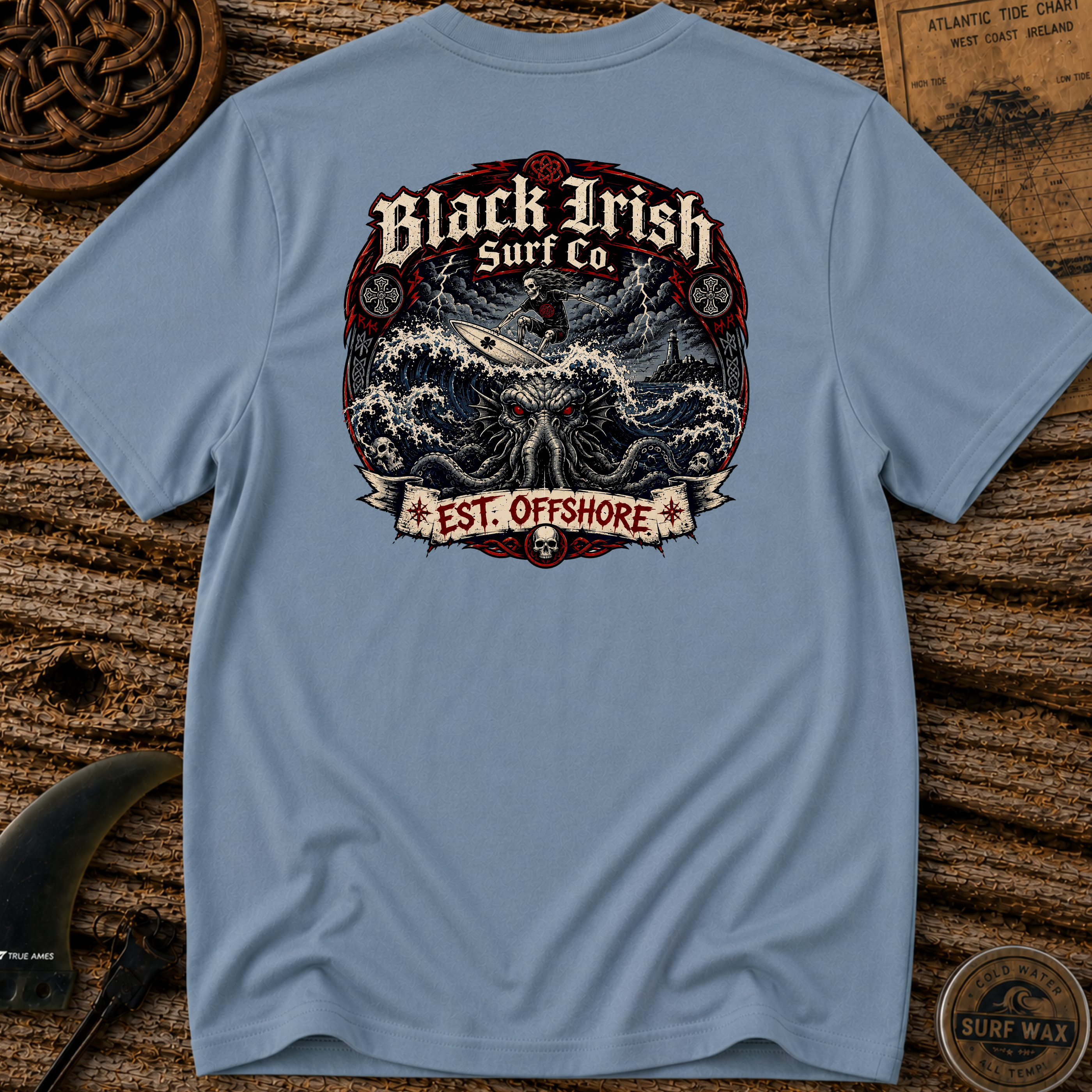 Kraken & Skeleton Surfer T-shirt
