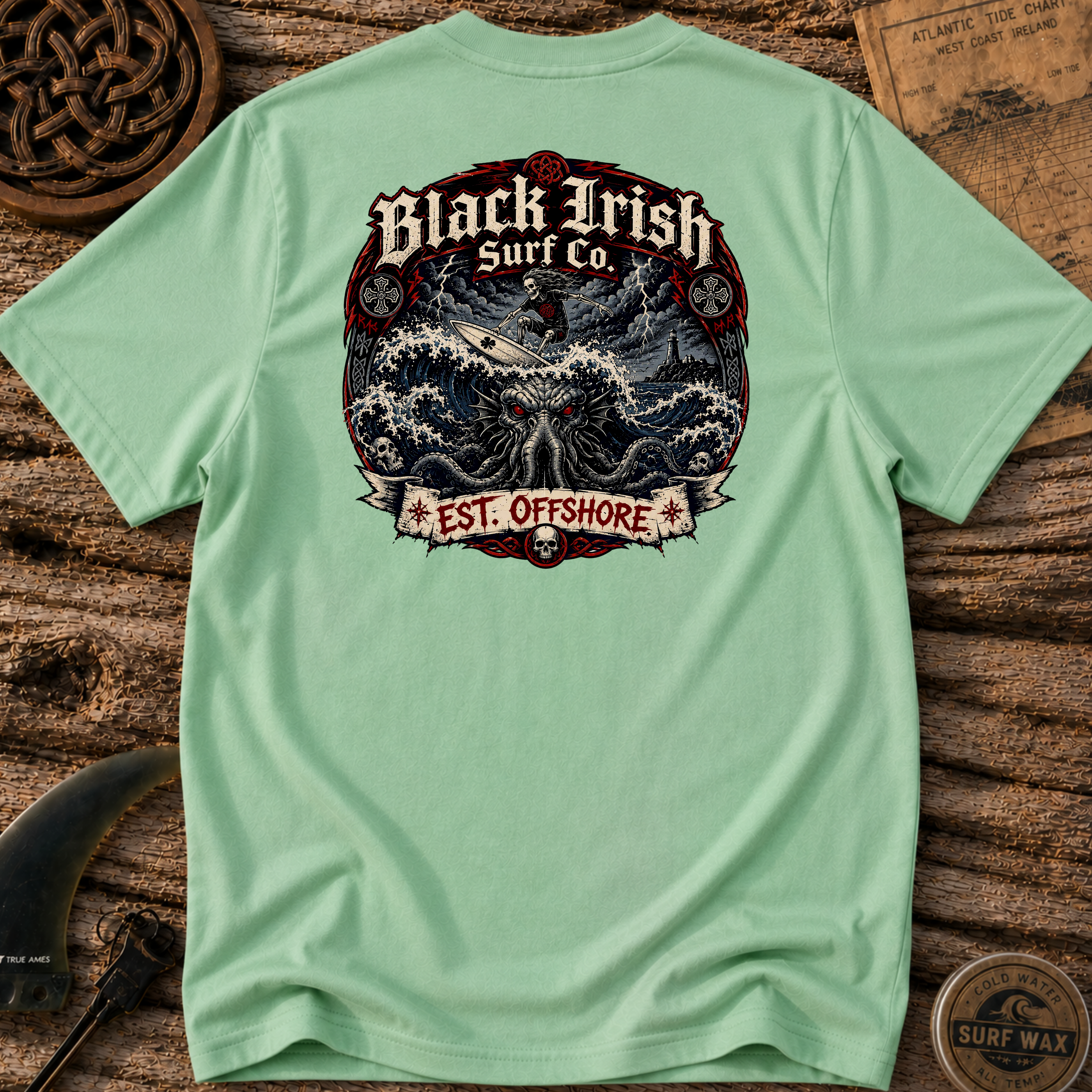 Kraken & Skeleton Surfer T-shirt