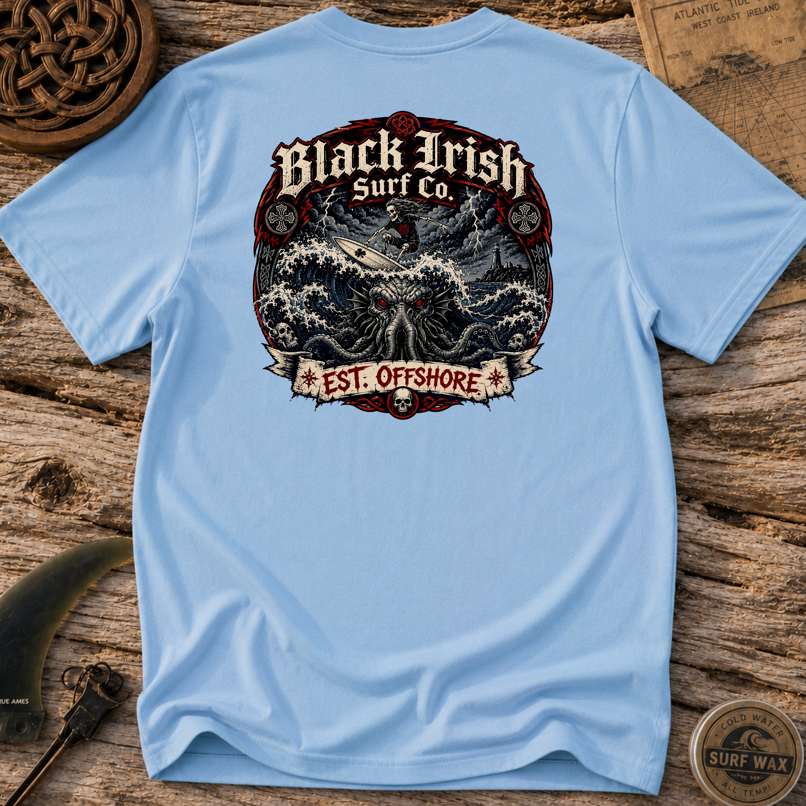 Kraken & Skeleton Surfer T-shirt