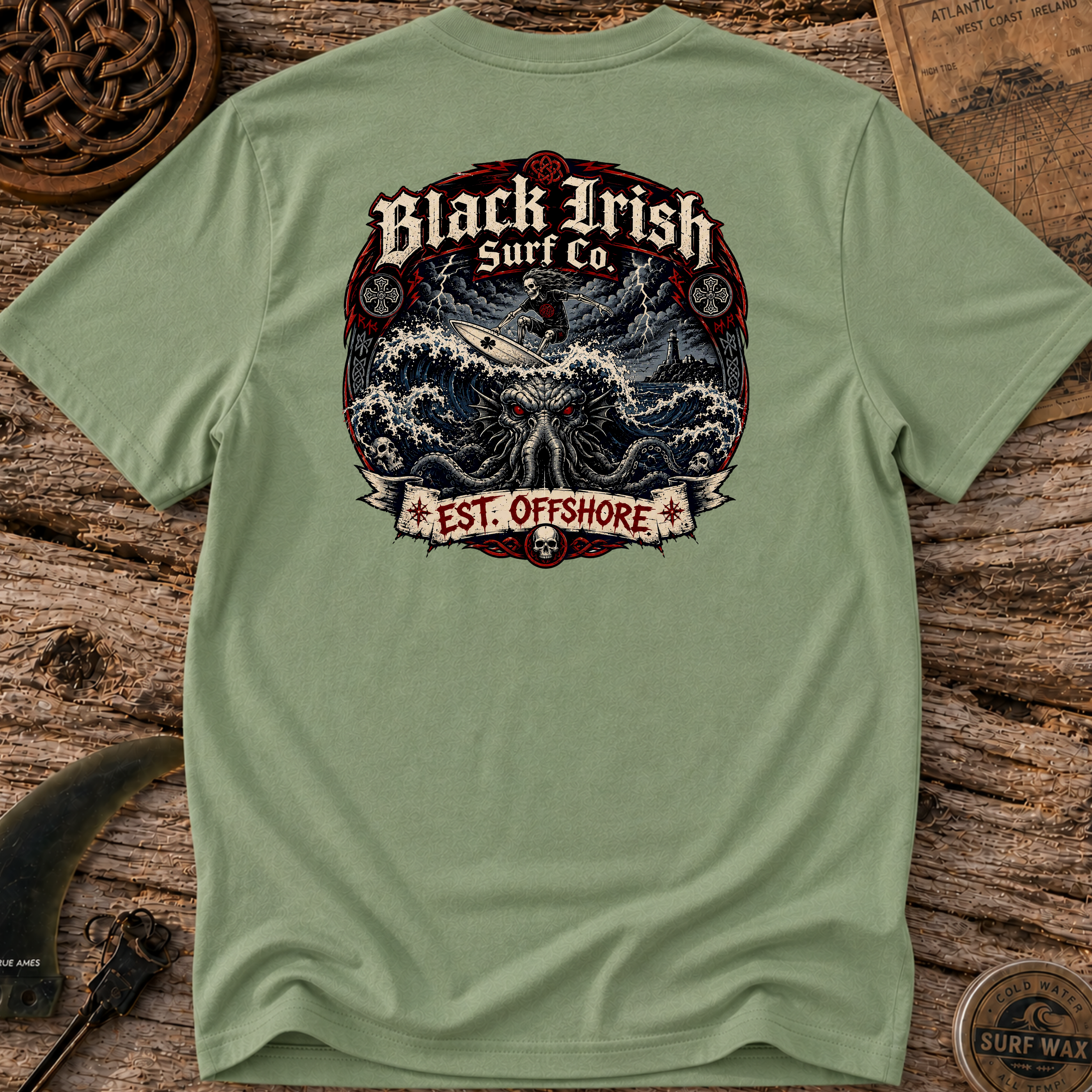 Kraken & Skeleton Surfer T-shirt