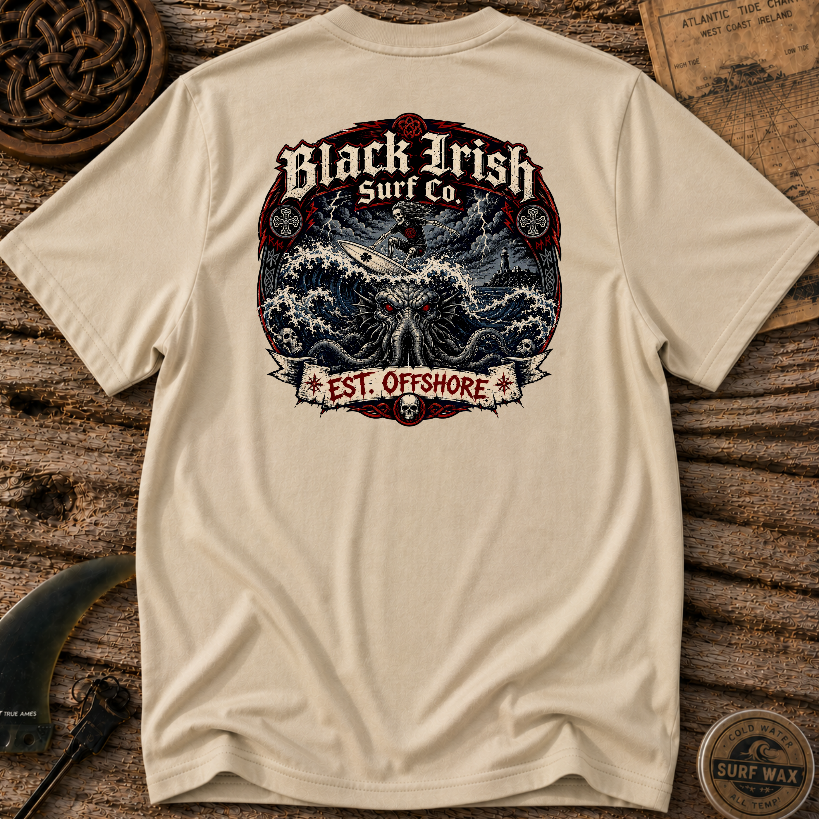 Kraken & Skeleton Surfer T-shirt