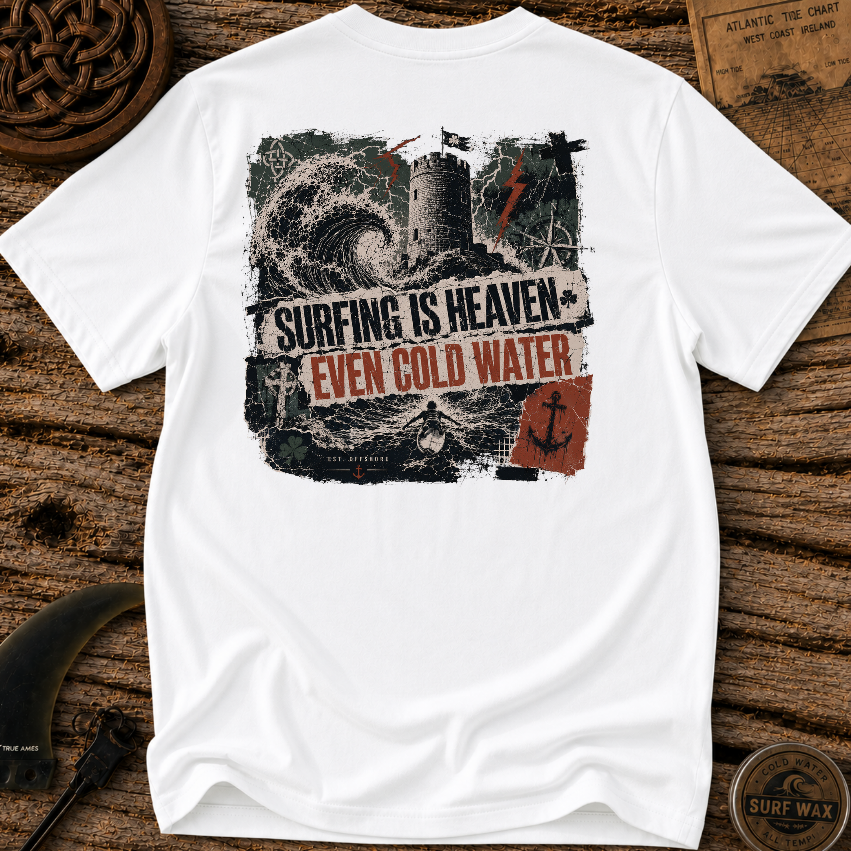 Even Cold Water Surfing Is Heaven T-shirt