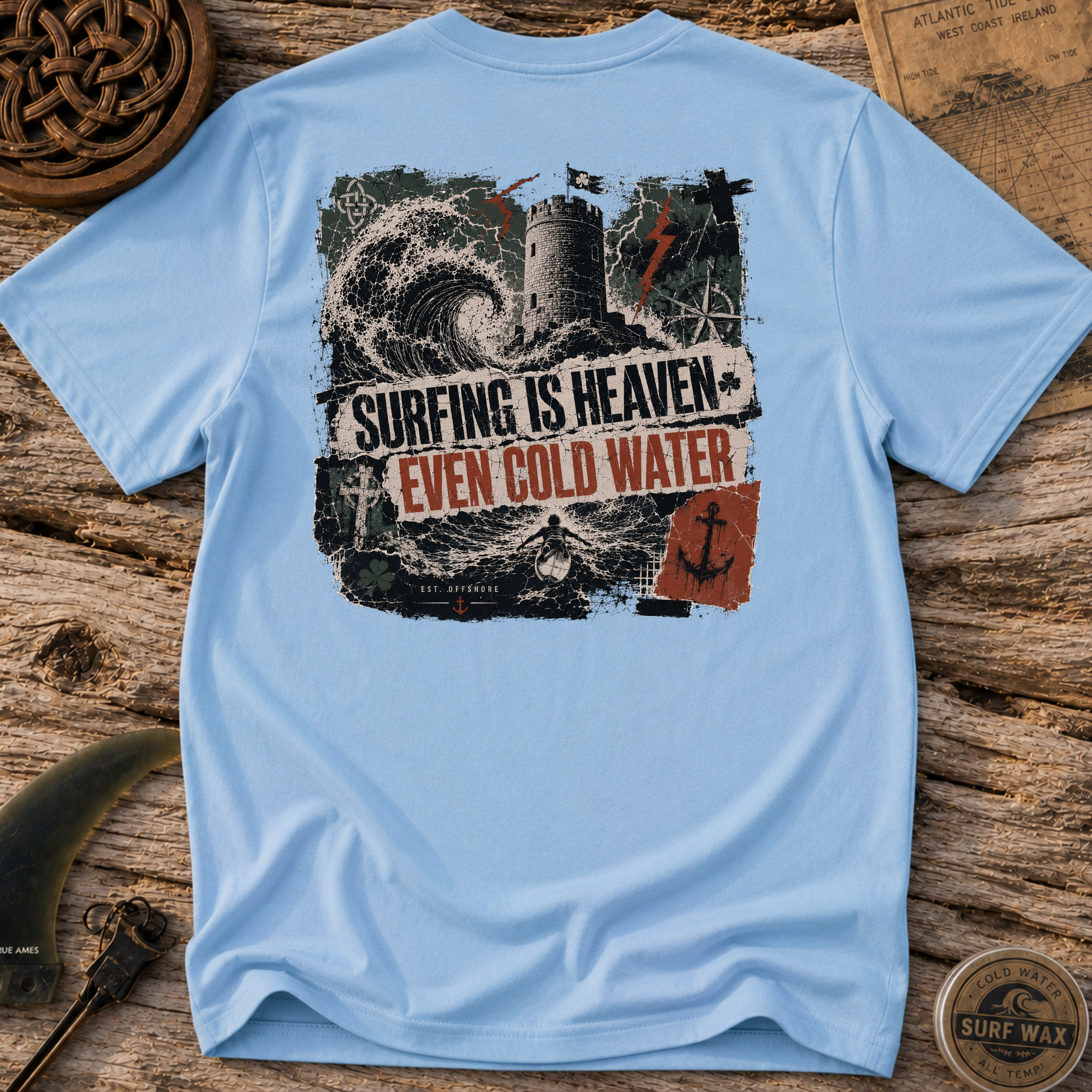 Even Cold Water Surfing Is Heaven T-shirt