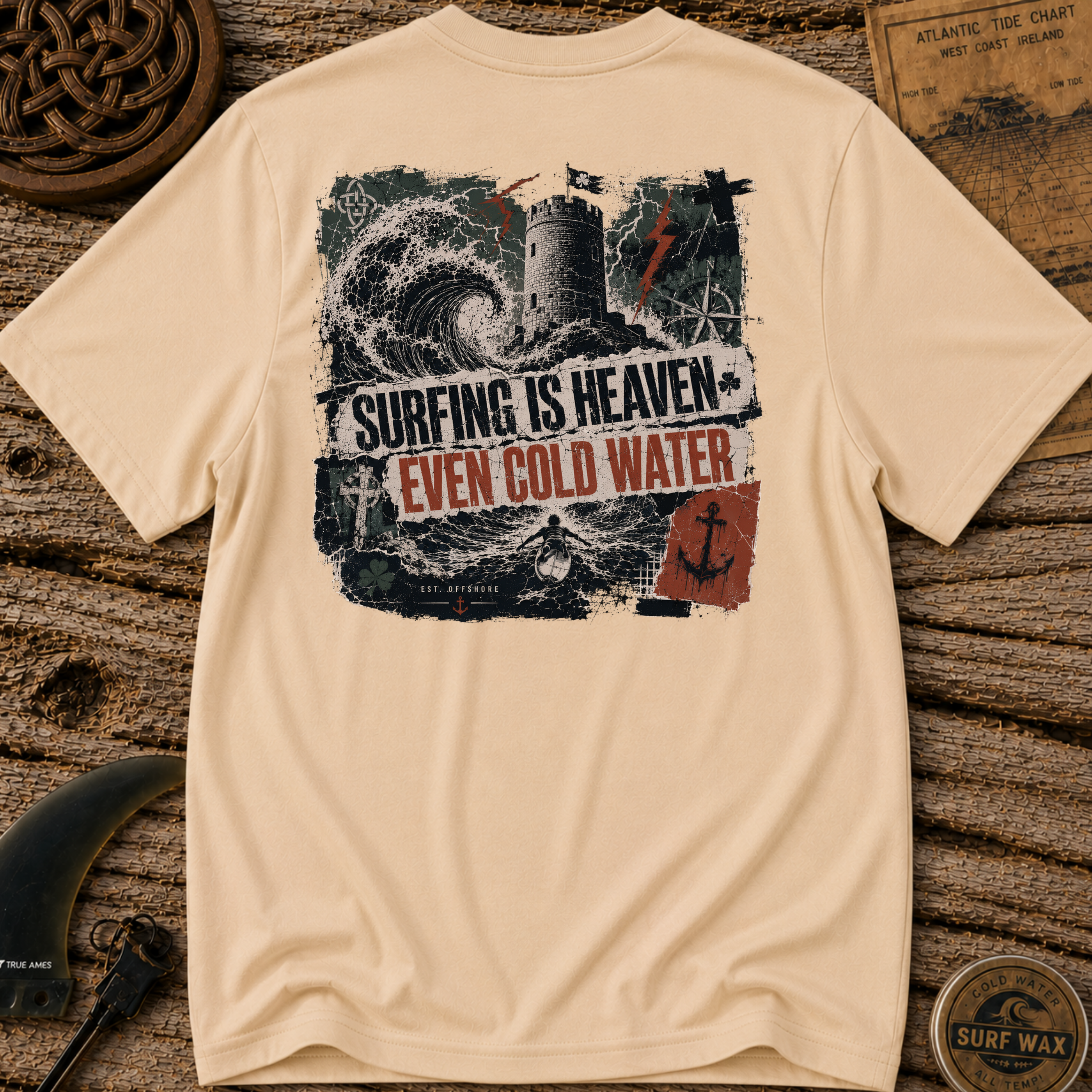Even Cold Water Surfing Is Heaven T-shirt