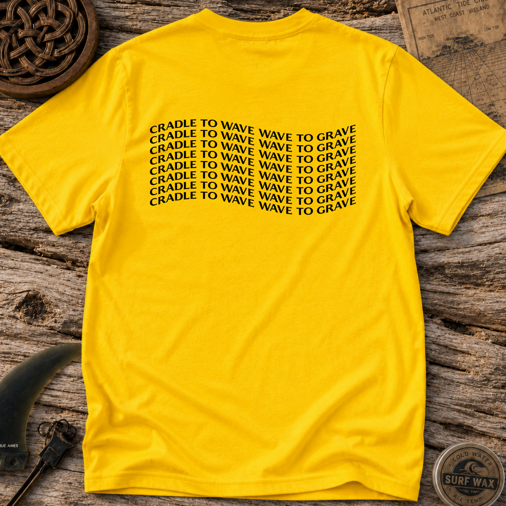 Wave Style Cradle To Wave Wave To Grave Surfing T-shirt