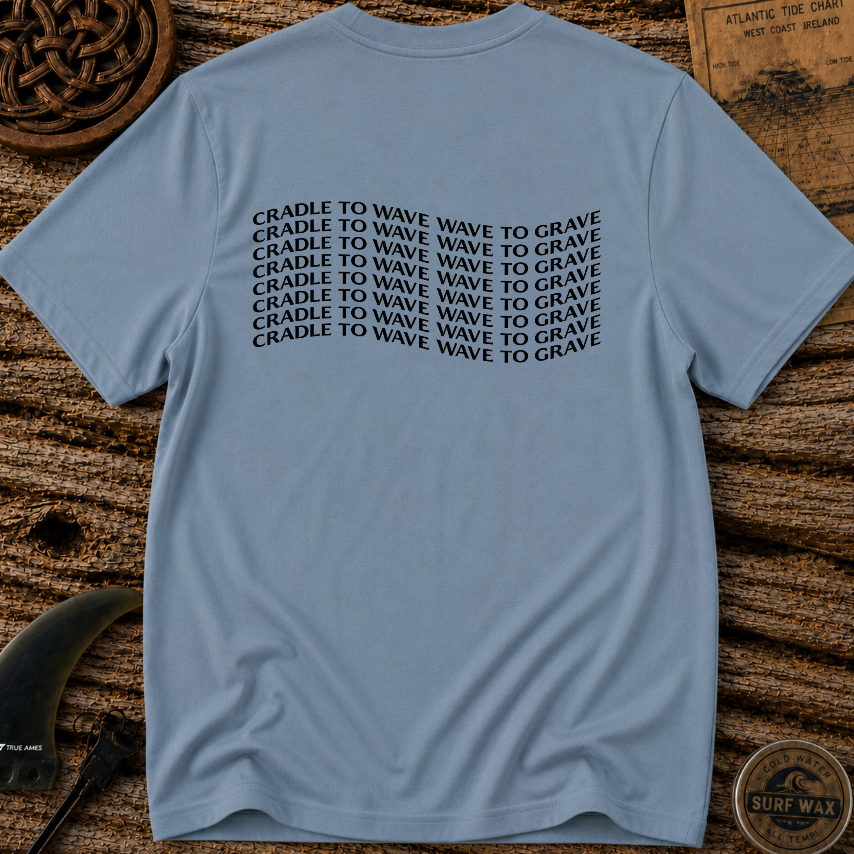 Wave Style Cradle To Wave Wave To Grave Surfing T-shirt
