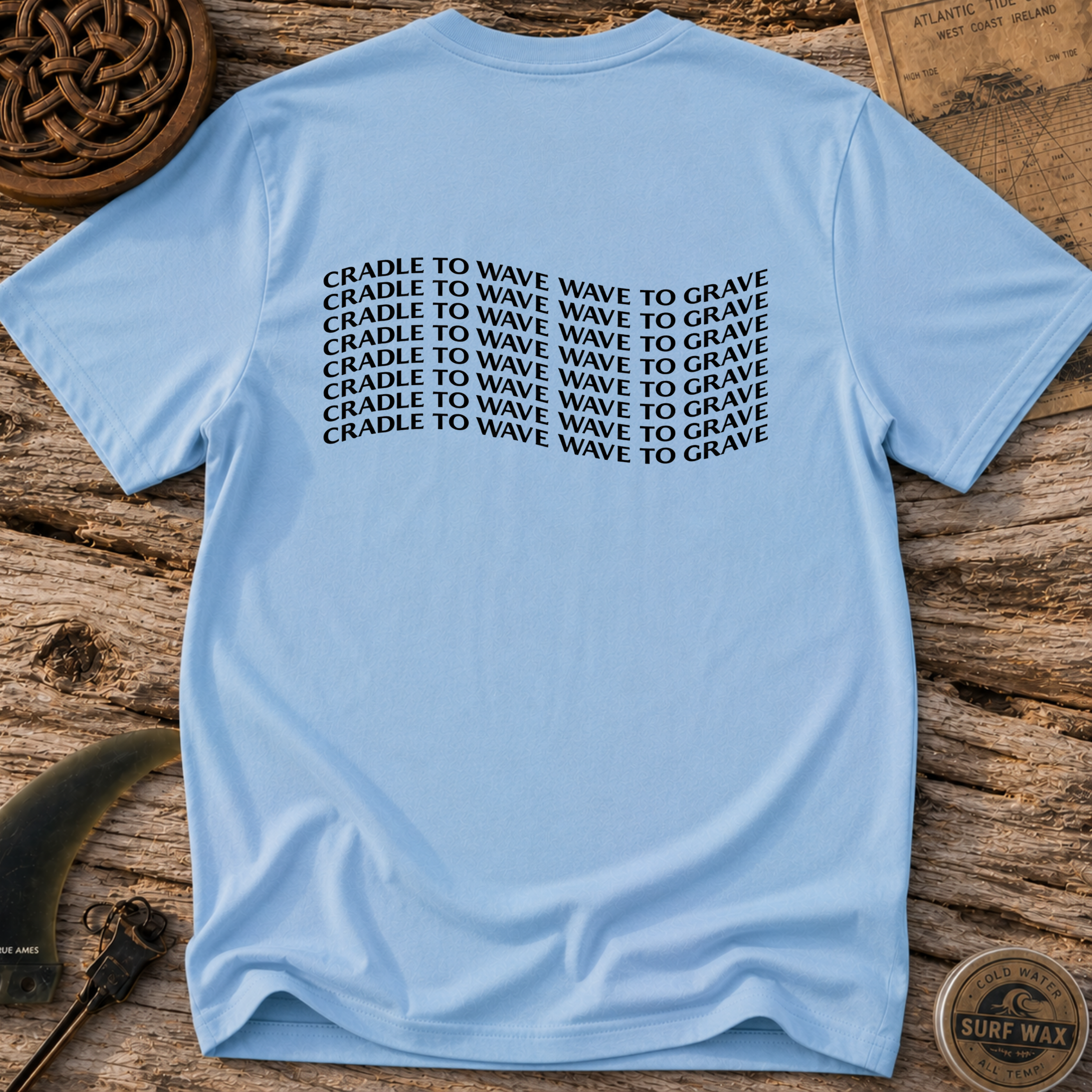Wave Style Cradle To Wave Wave To Grave Surfing T-shirt