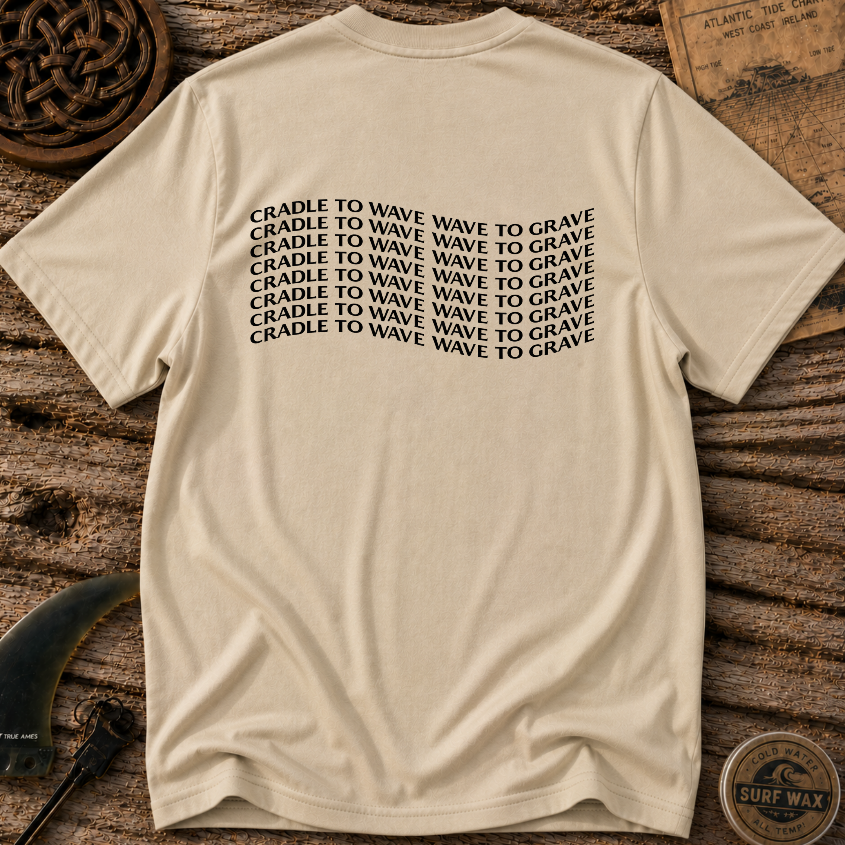 Wave Style Cradle To Wave Wave To Grave Surfing T-shirt