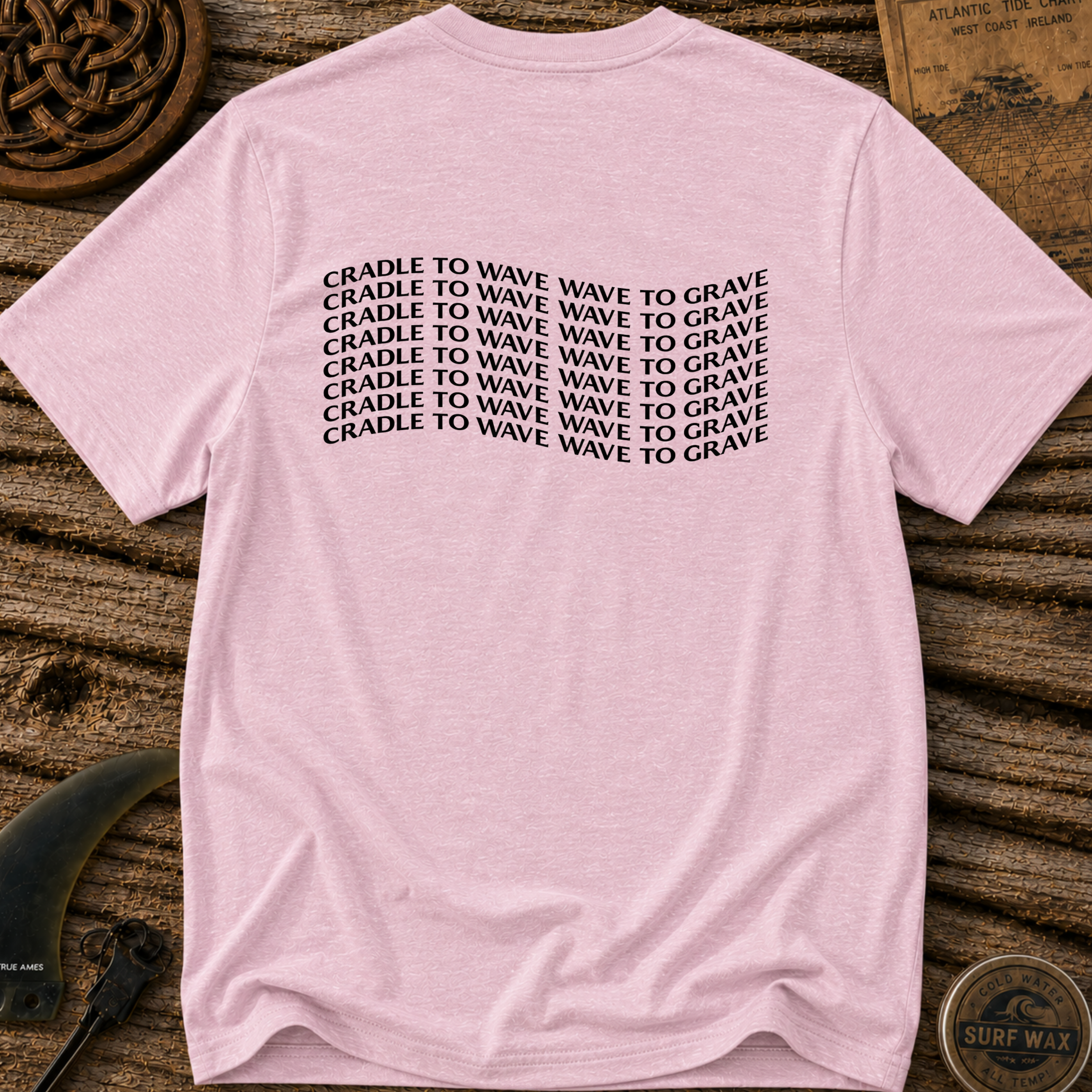 Wave Style Cradle To Wave Wave To Grave Surfing T-shirt