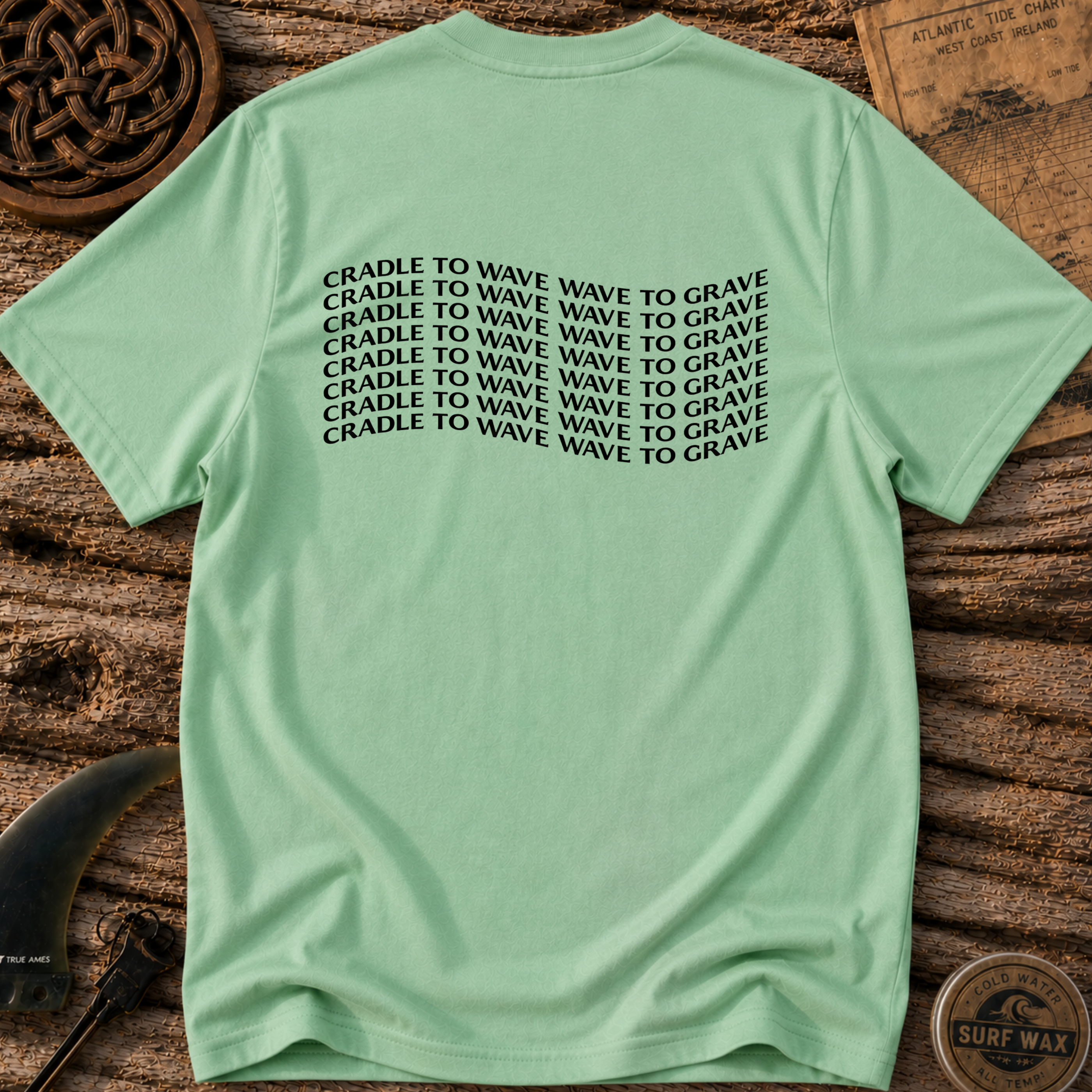 Wave Style Cradle To Wave Wave To Grave Surfing T-shirt