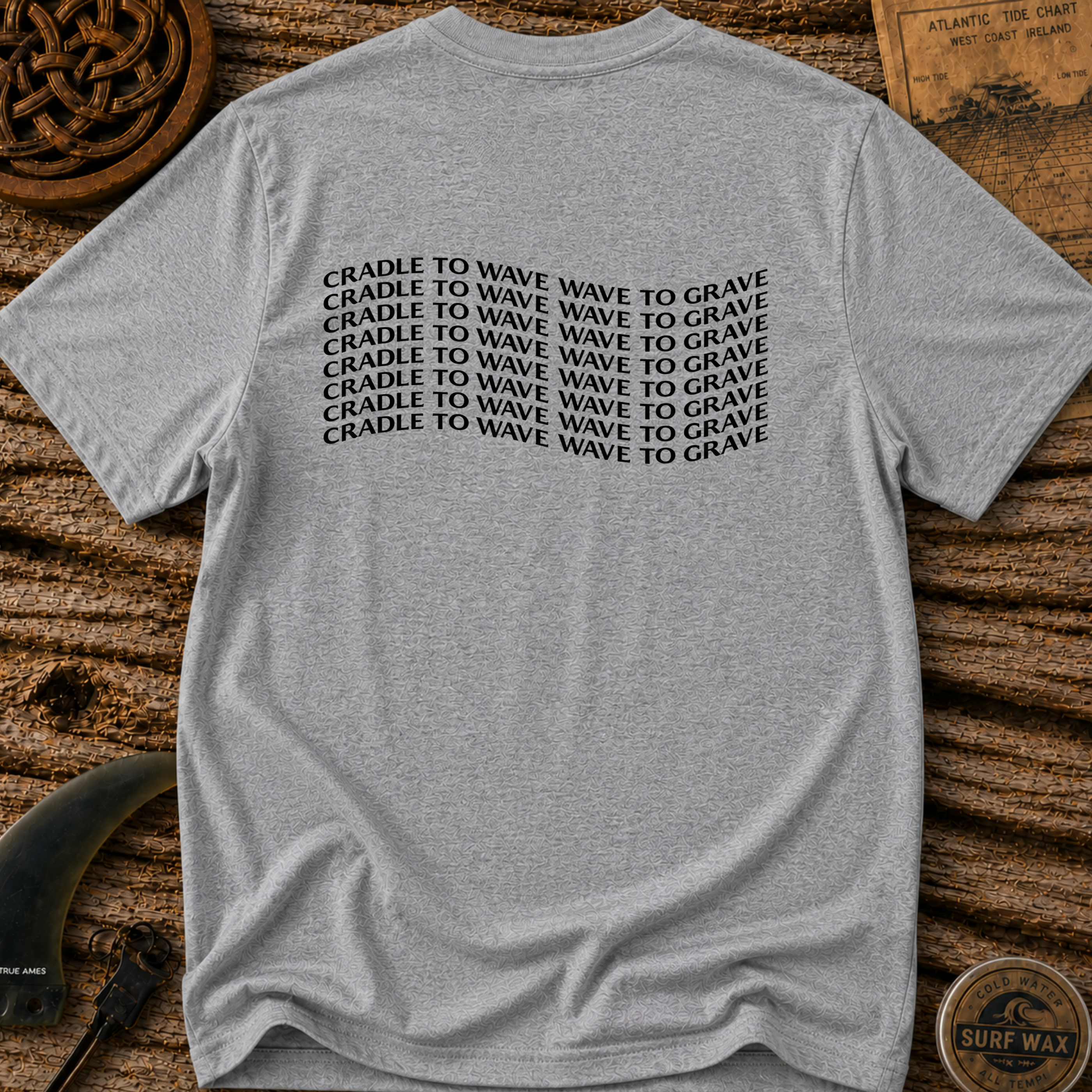 Wave Style Cradle To Wave Wave To Grave Surfing T-shirt