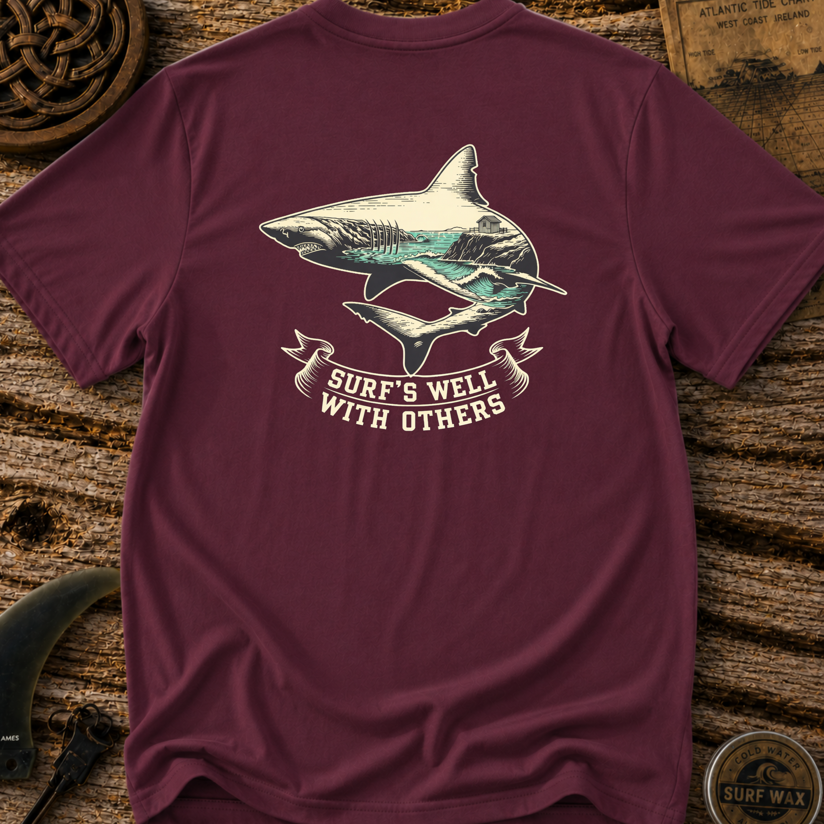 Surf's Well With Others Surfing T-shirt