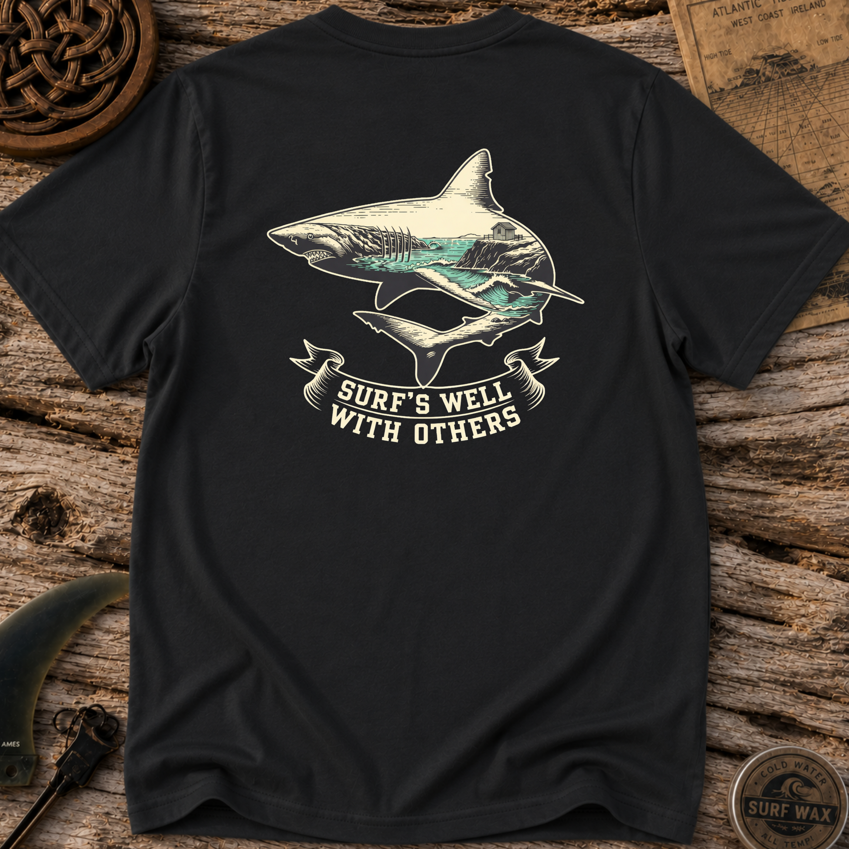 Surf's Well With Others Surfing T-shirt