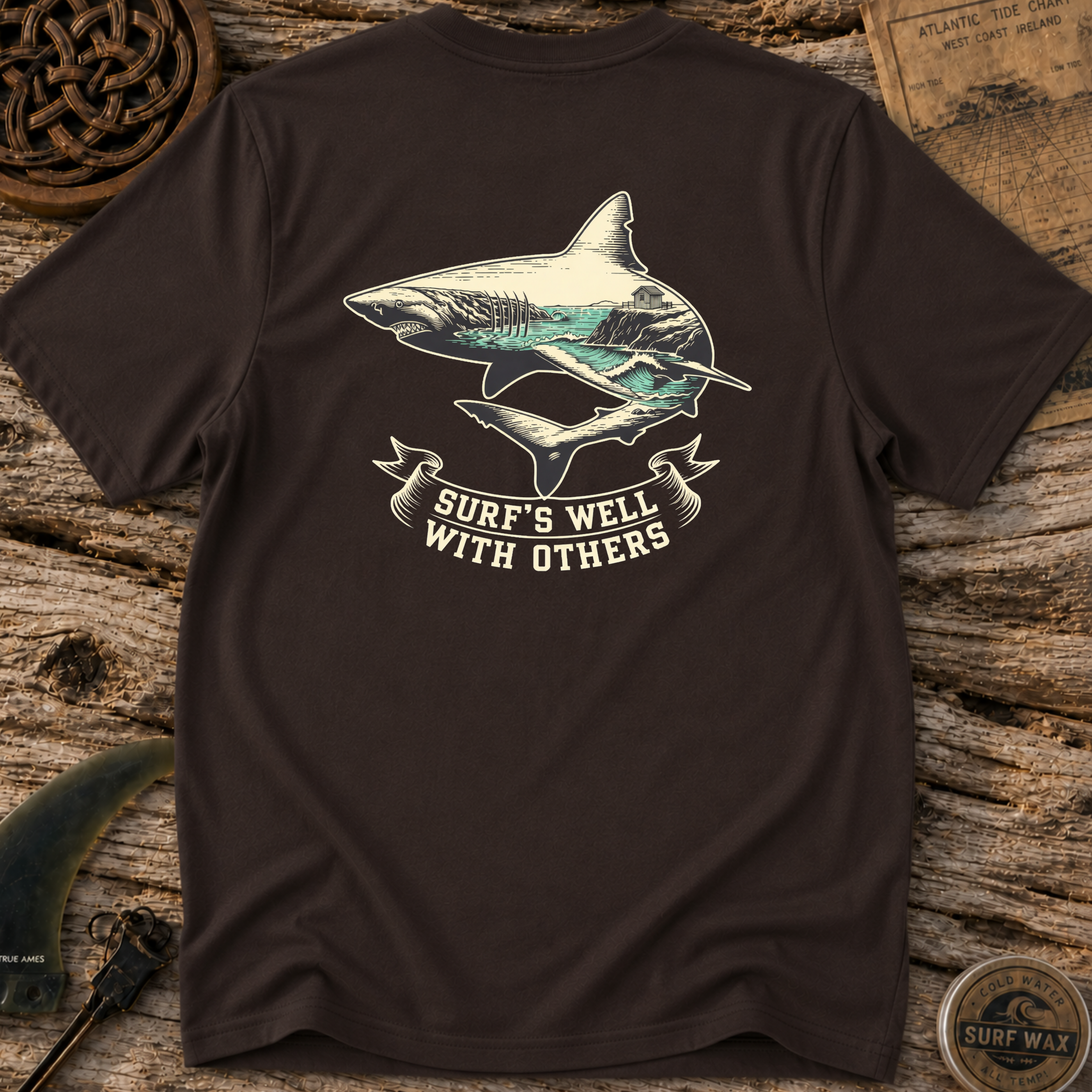 Surf's Well With Others Surfing T-shirt
