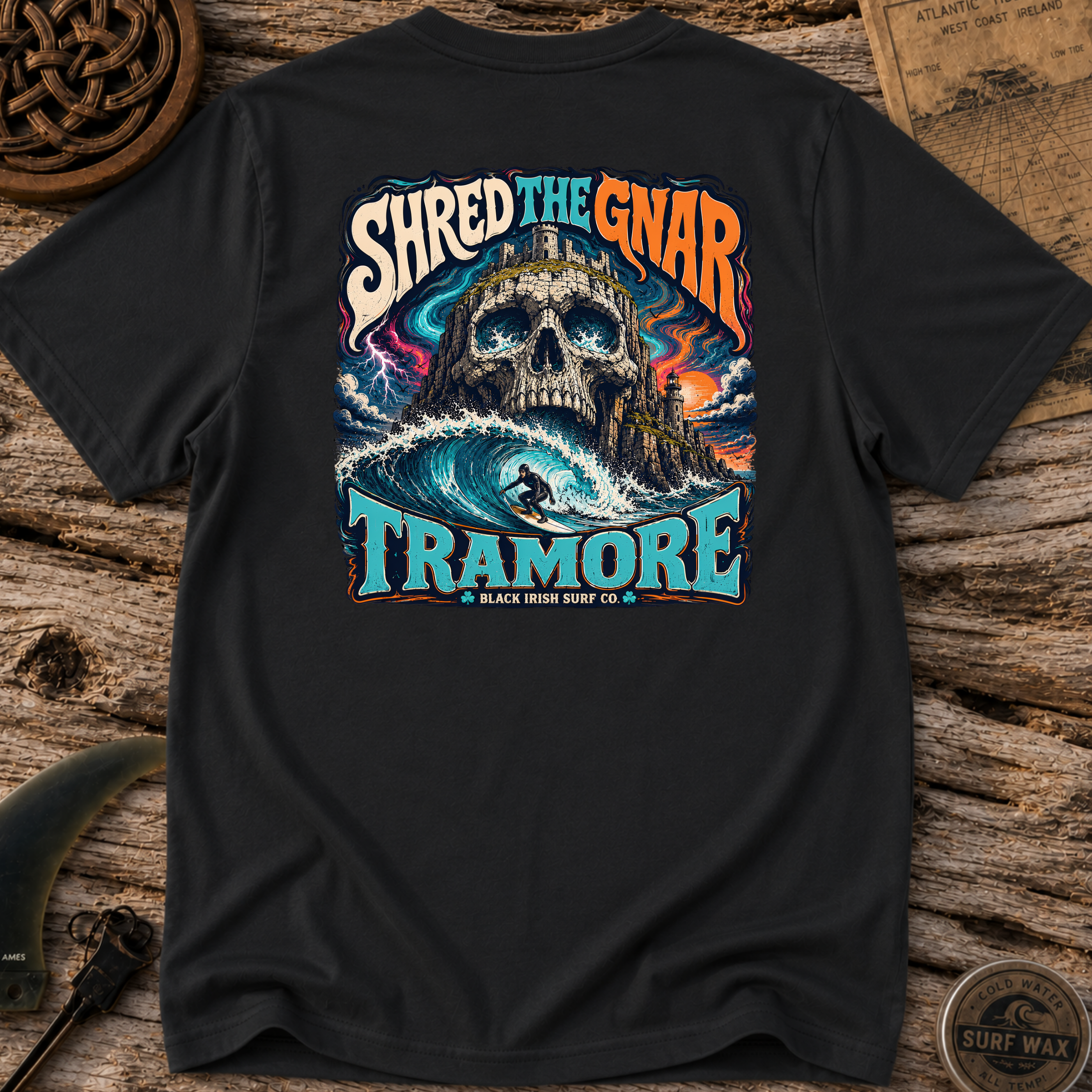 Shred The Gnar Straight Outta Tramore Surfing T-shirt