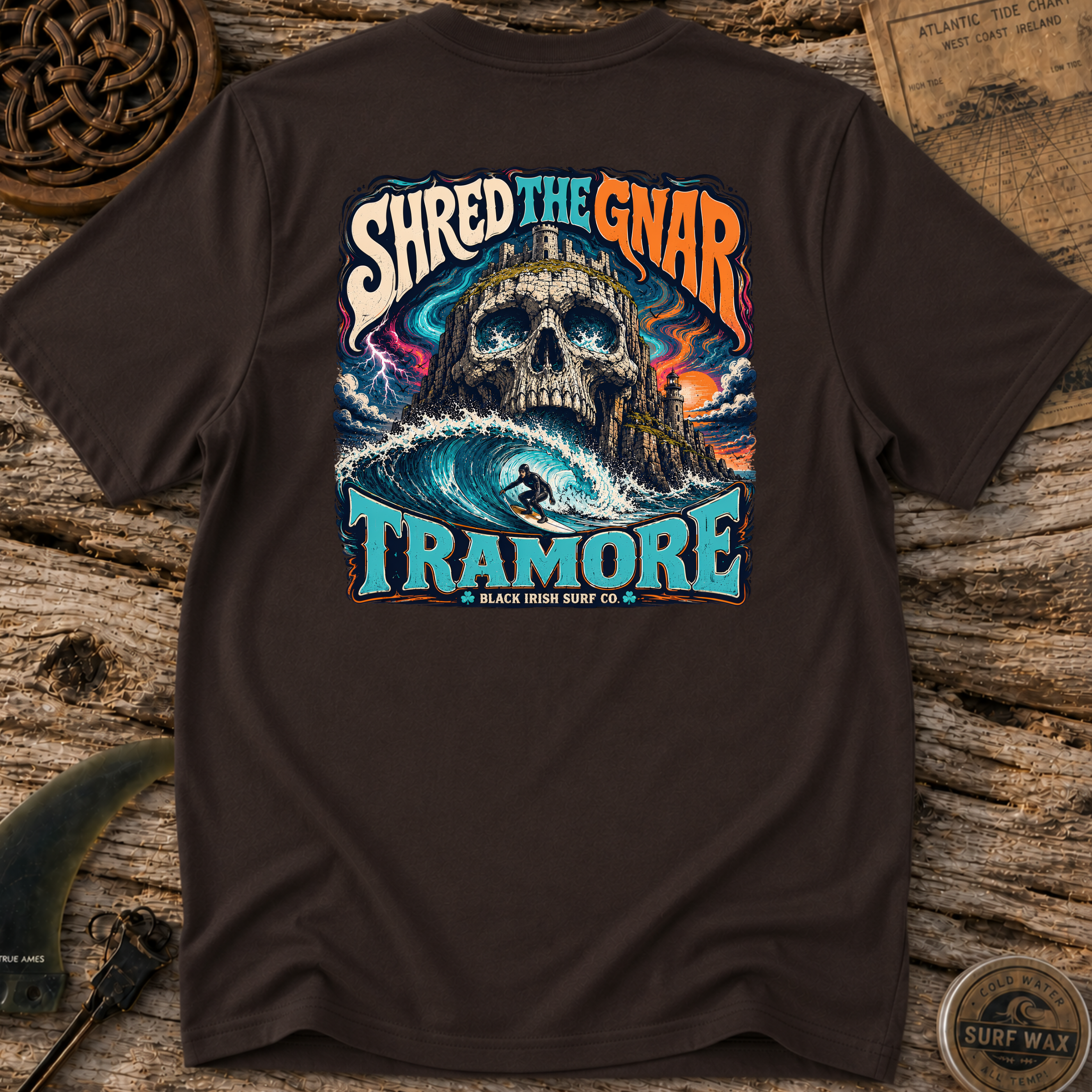 Shred The Gnar Straight Outta Tramore Surfing T-shirt