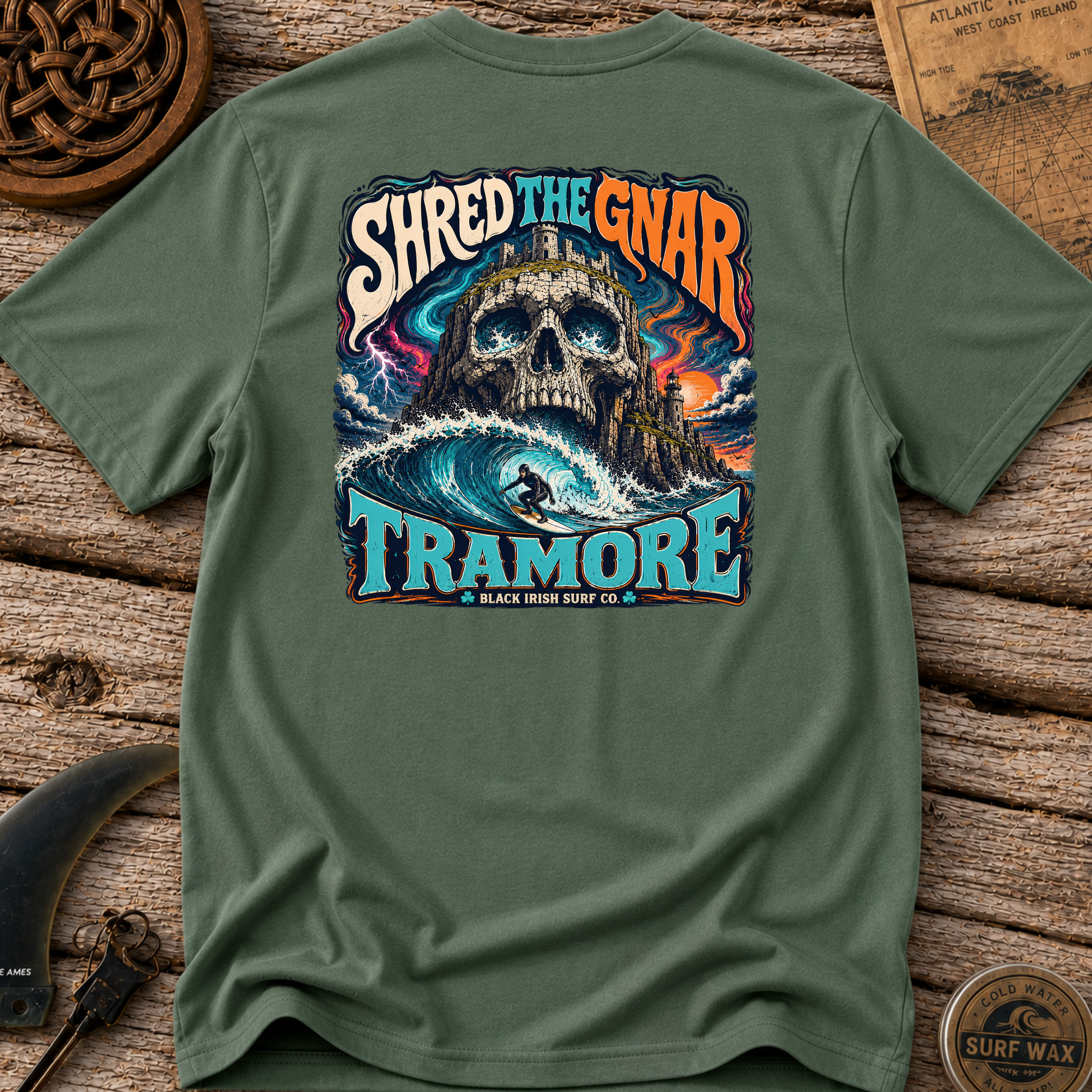 Shred The Gnar Straight Outta Tramore Surfing T-shirt