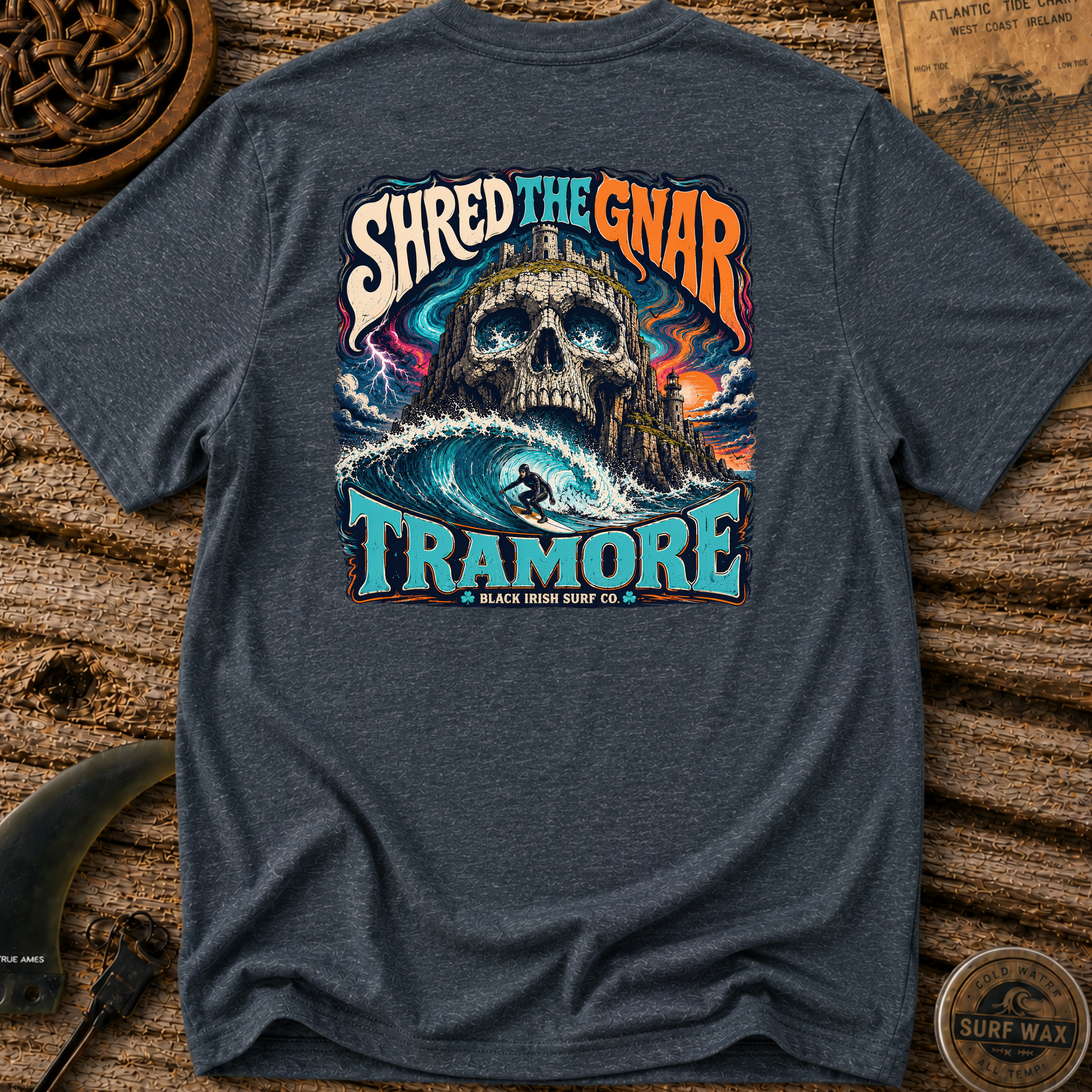 Shred The Gnar Straight Outta Tramore Surfing T-shirt