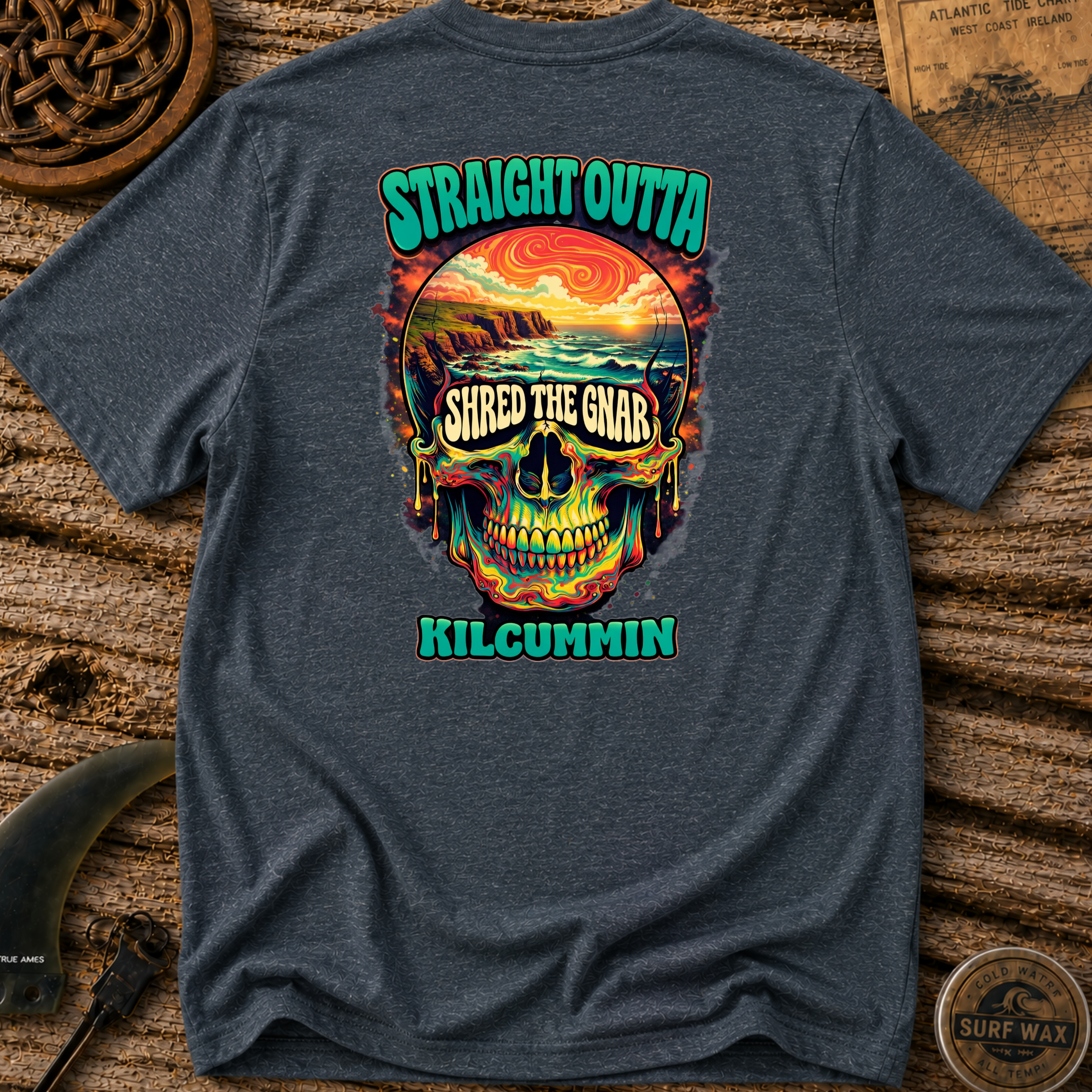 Shred the Gnar Straight Outta Kilcummin Surfing T-shirt