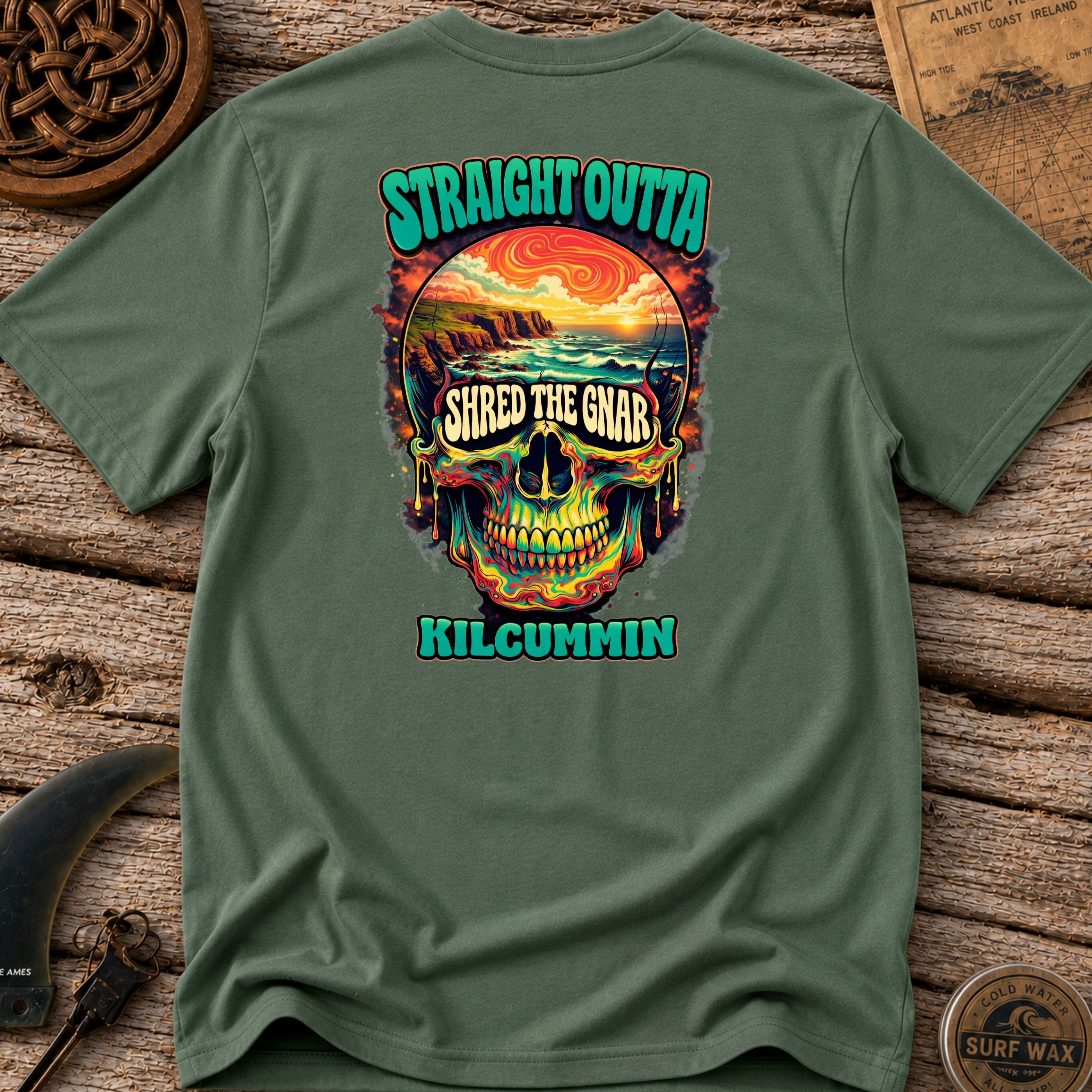 Shred the Gnar Straight Outta Kilcummin Surfing T-shirt