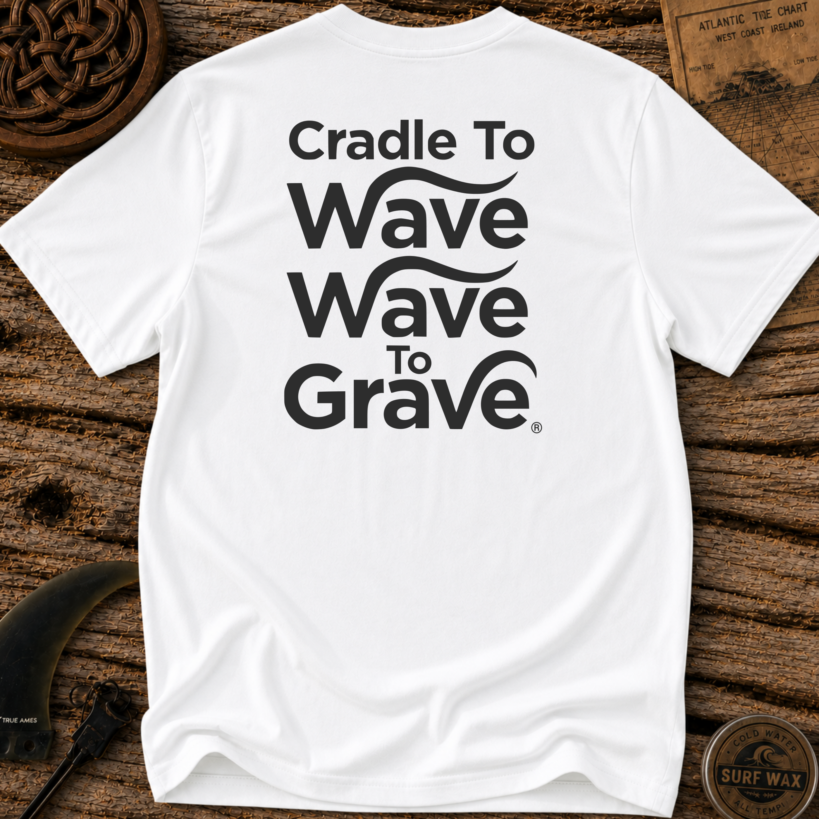 Cradle to Wave, Wave to Grave Surfing T-shirt