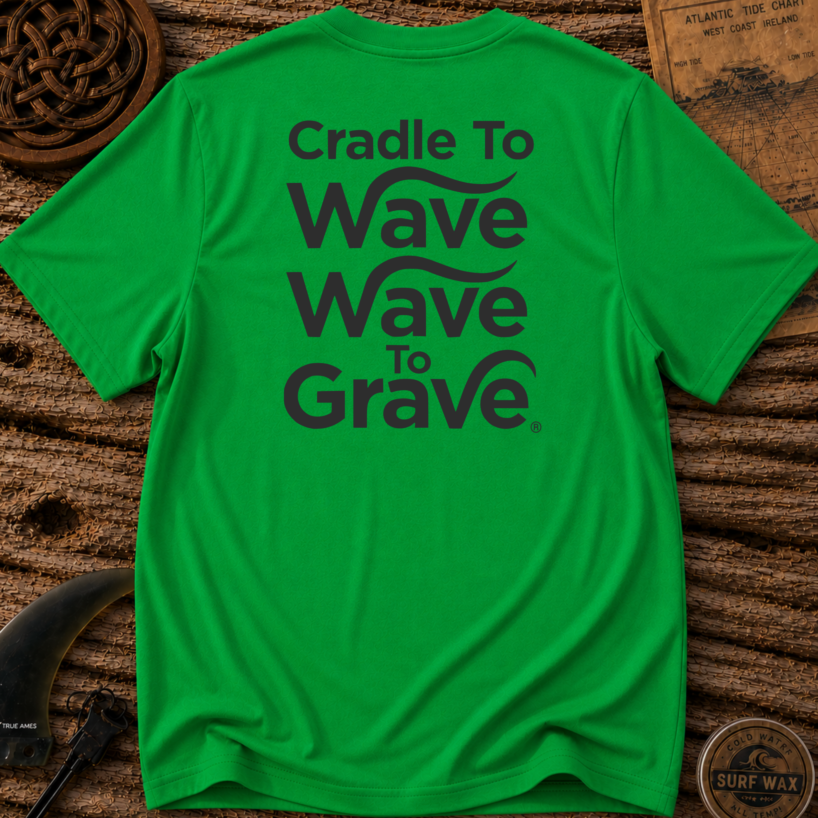 Cradle to Wave, Wave to Grave Surfing T-shirt