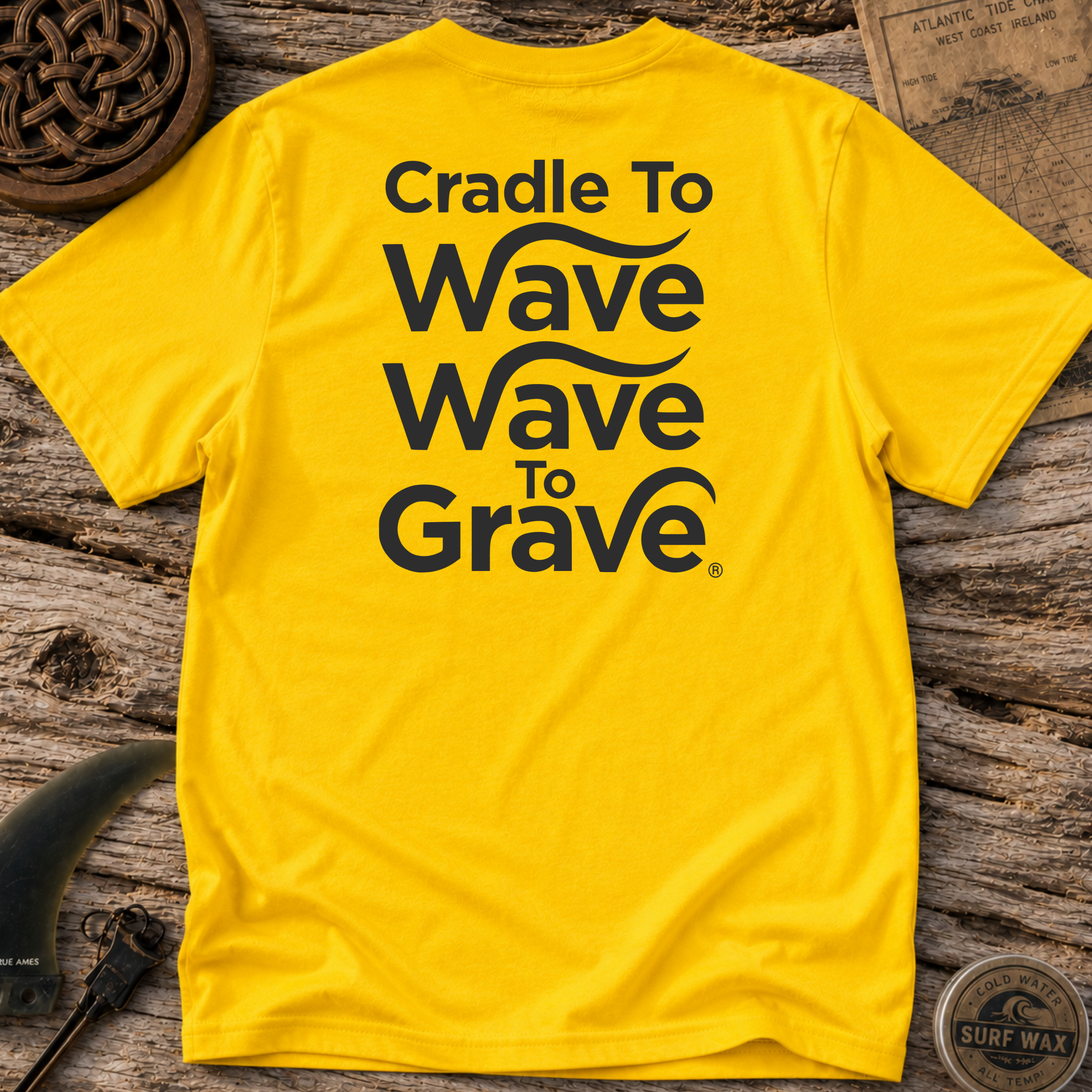 Cradle to Wave, Wave to Grave Surfing T-shirt