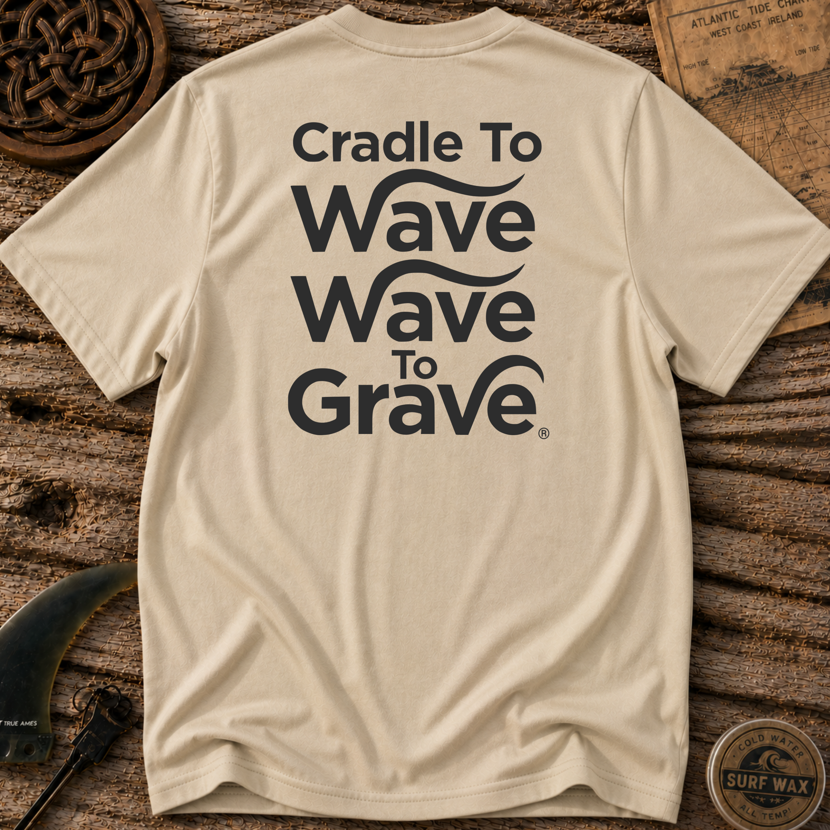 Cradle to Wave, Wave to Grave Surfing T-shirt