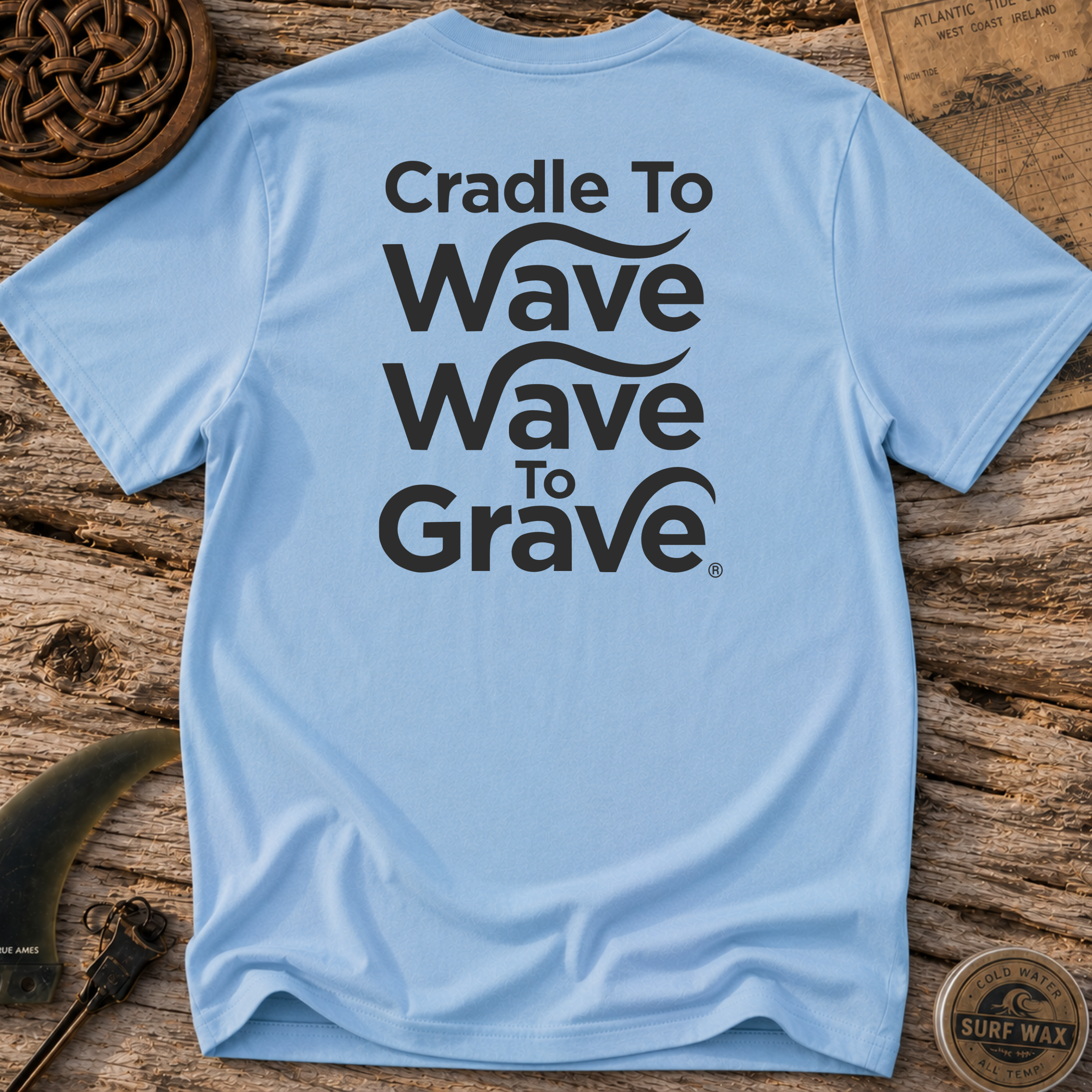 Cradle to Wave, Wave to Grave Surfing T-shirt