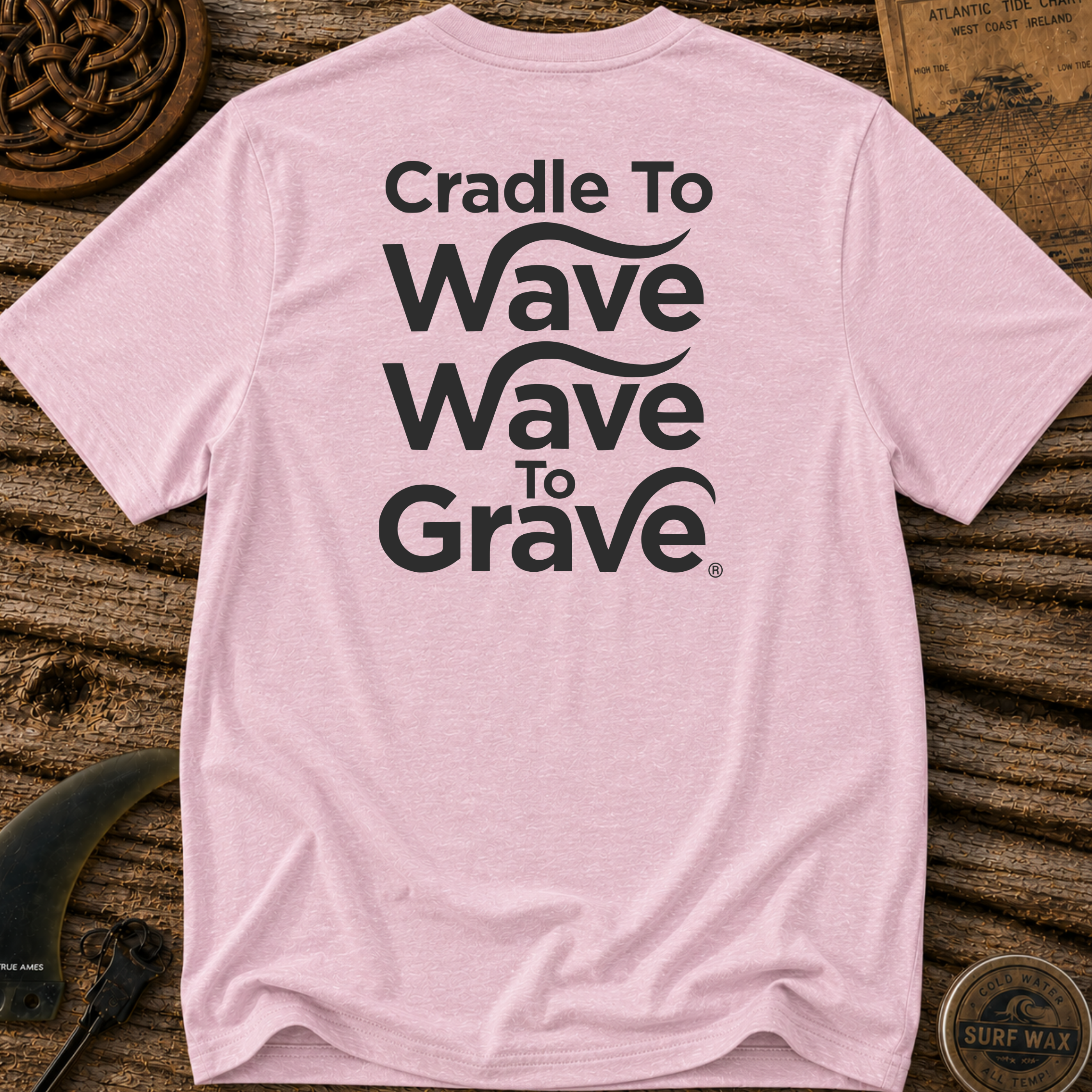 Cradle to Wave, Wave to Grave Surfing T-shirt