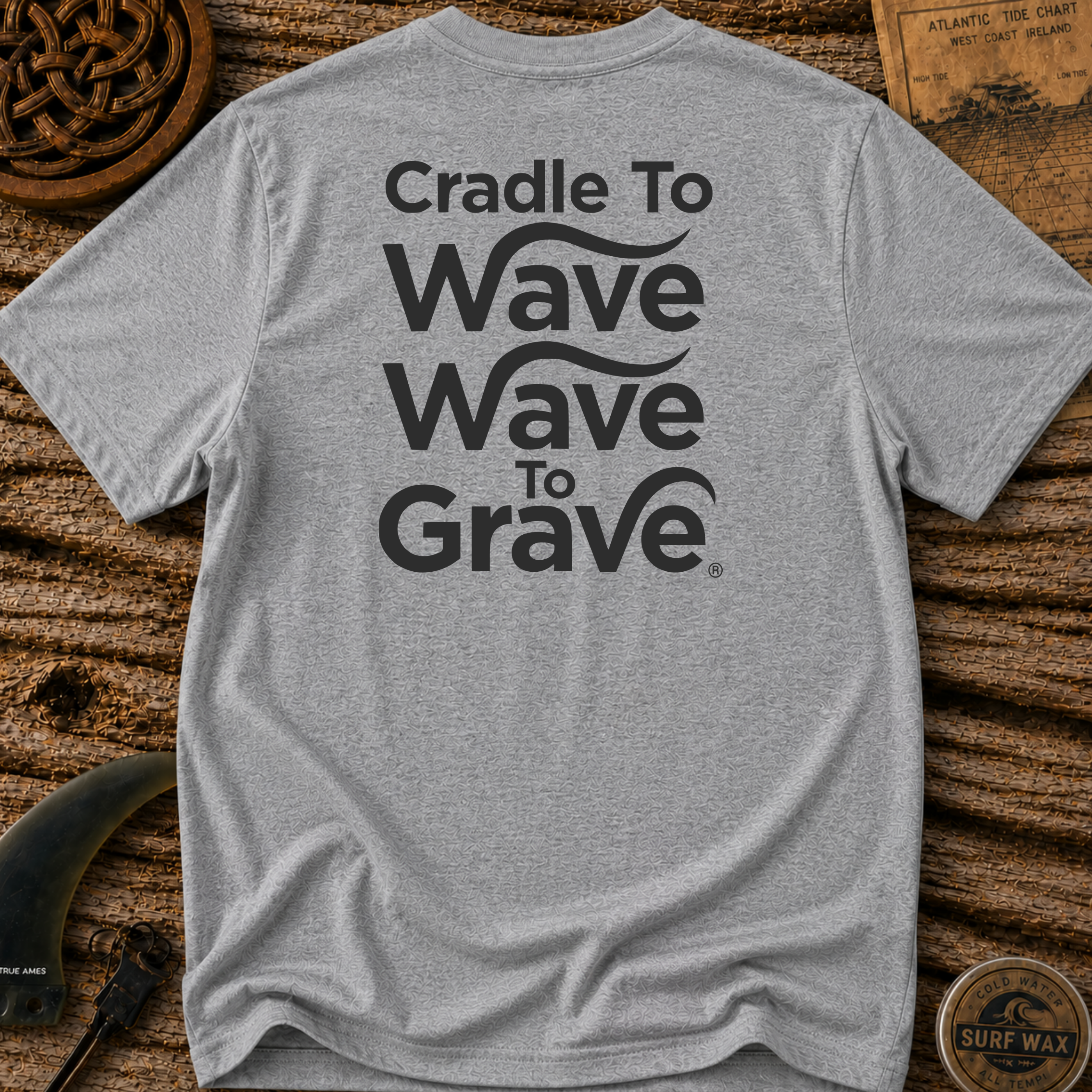 Cradle to Wave, Wave to Grave Surfing T-shirt