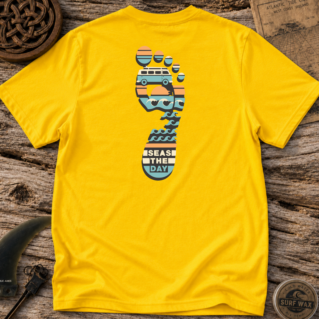 Seas the Day Footprint Surfing T-shirt