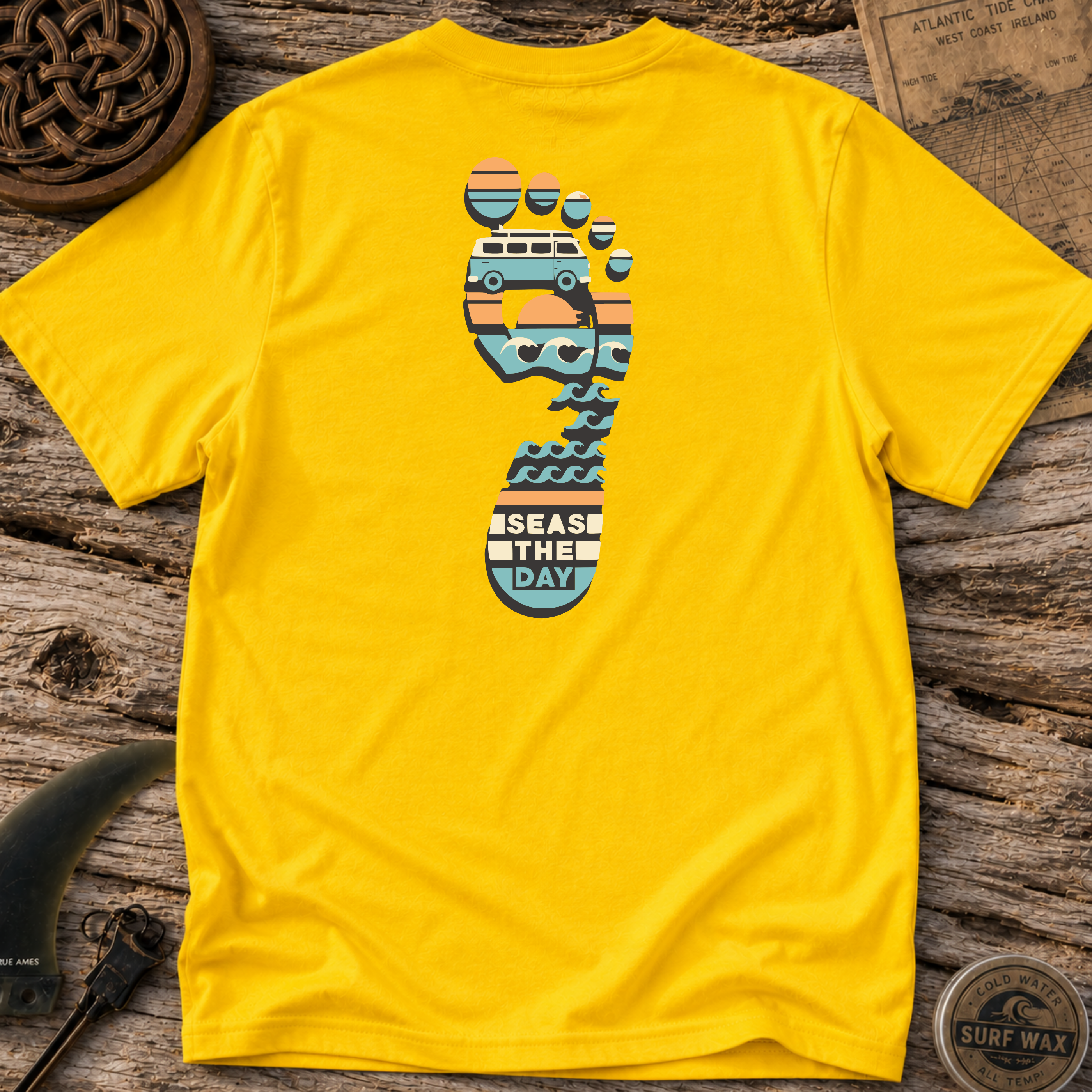 Seas the Day Footprint Surfing T-shirt