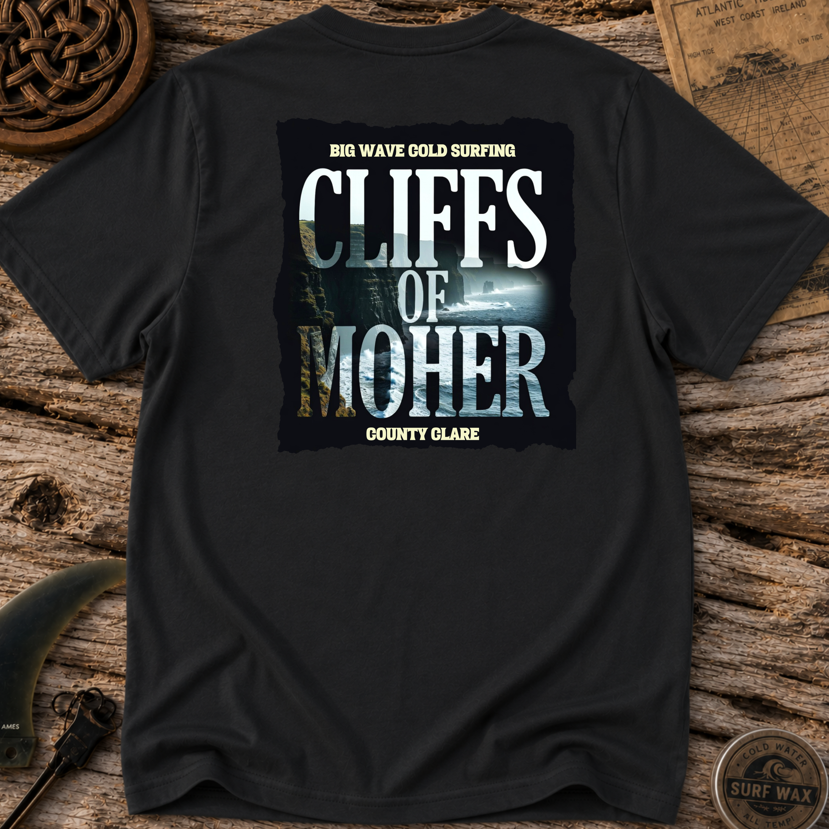 Black Irish Surf Co. Cliffs Of Moher Surfing T-shirt