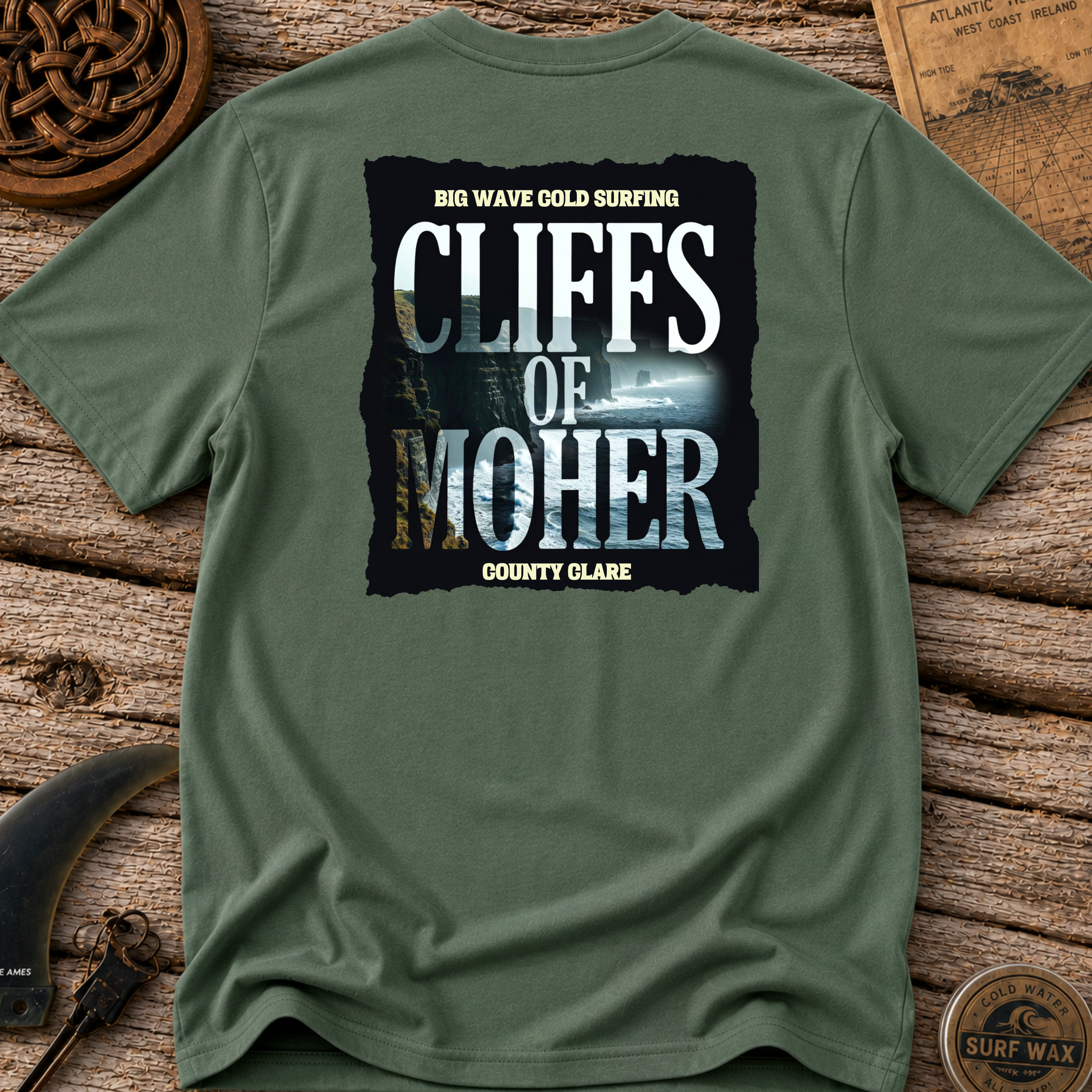 Black Irish Surf Co. Cliffs Of Moher Surfing T-shirt