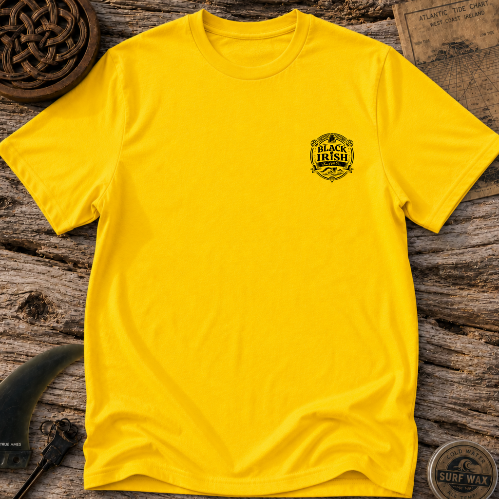 Black Irish Surf Pirate Ship Surfing T-shirt