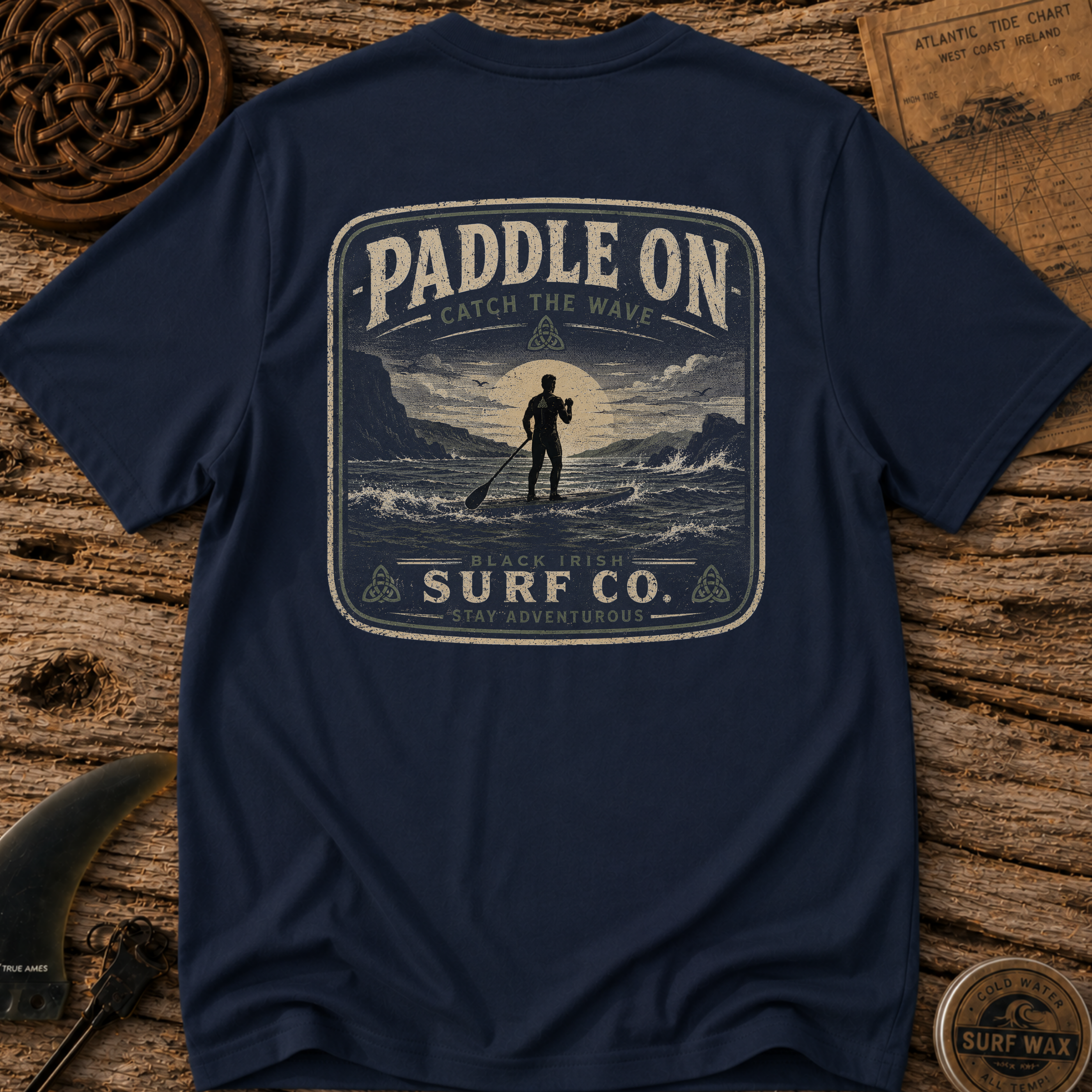 Black Irish Stand Up Paddleboard  Surfing T-shirt